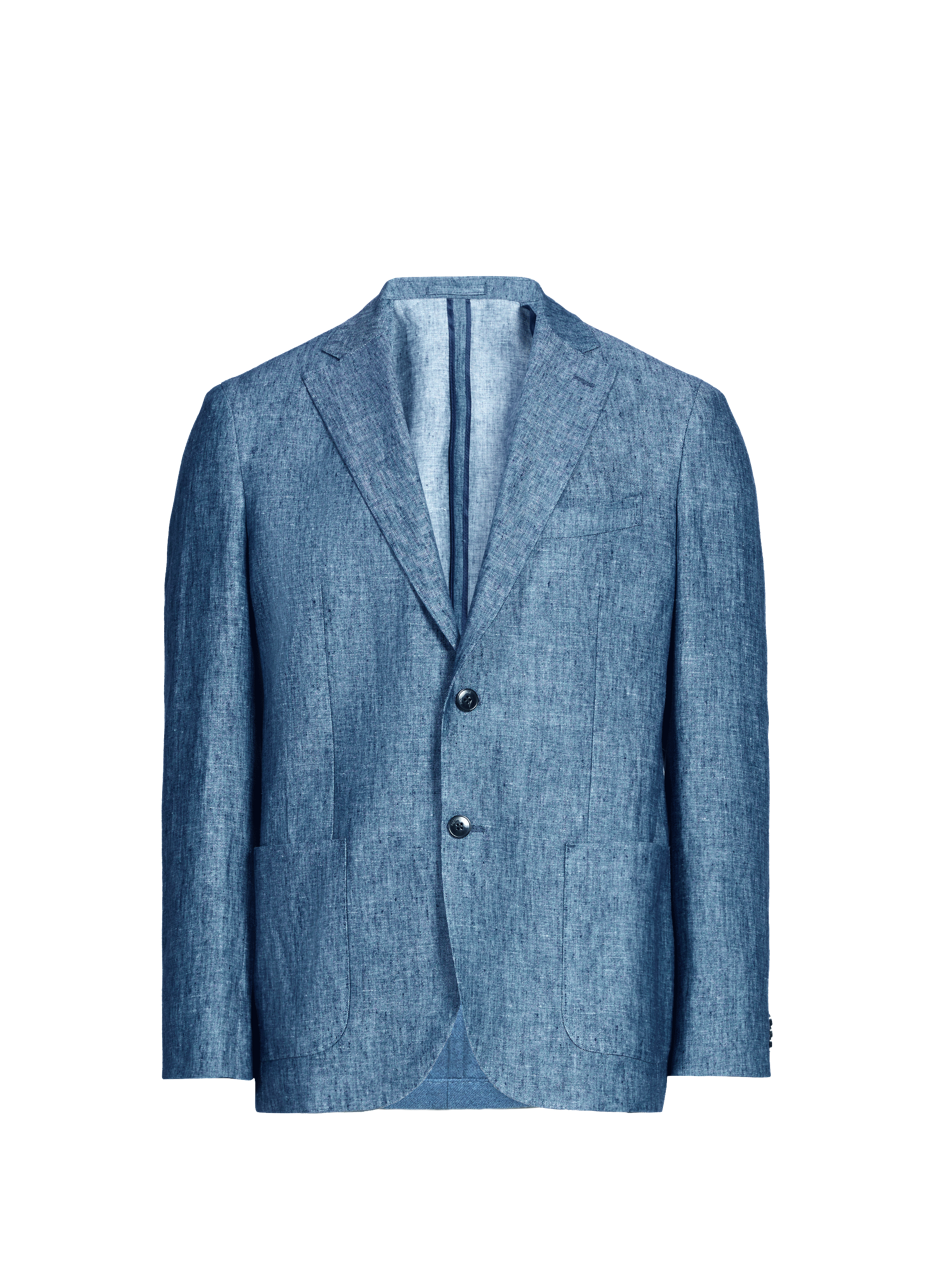 Linen suit jacket FACONNABLE Blue