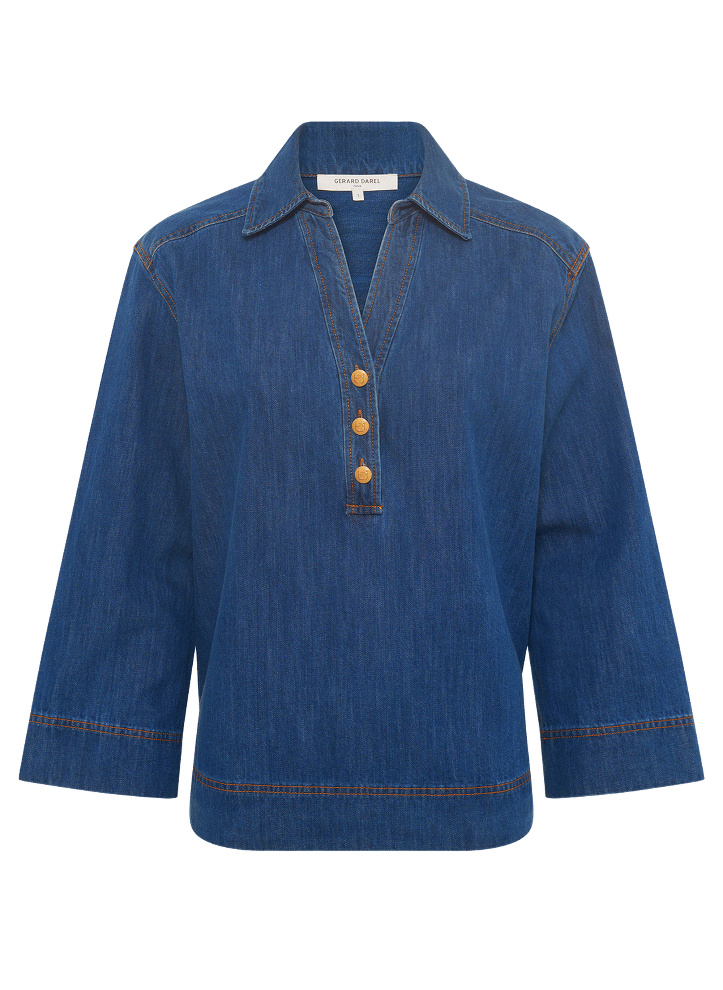 Chemise en denim à boutons dorés - unia GERARD DAREL Bleu