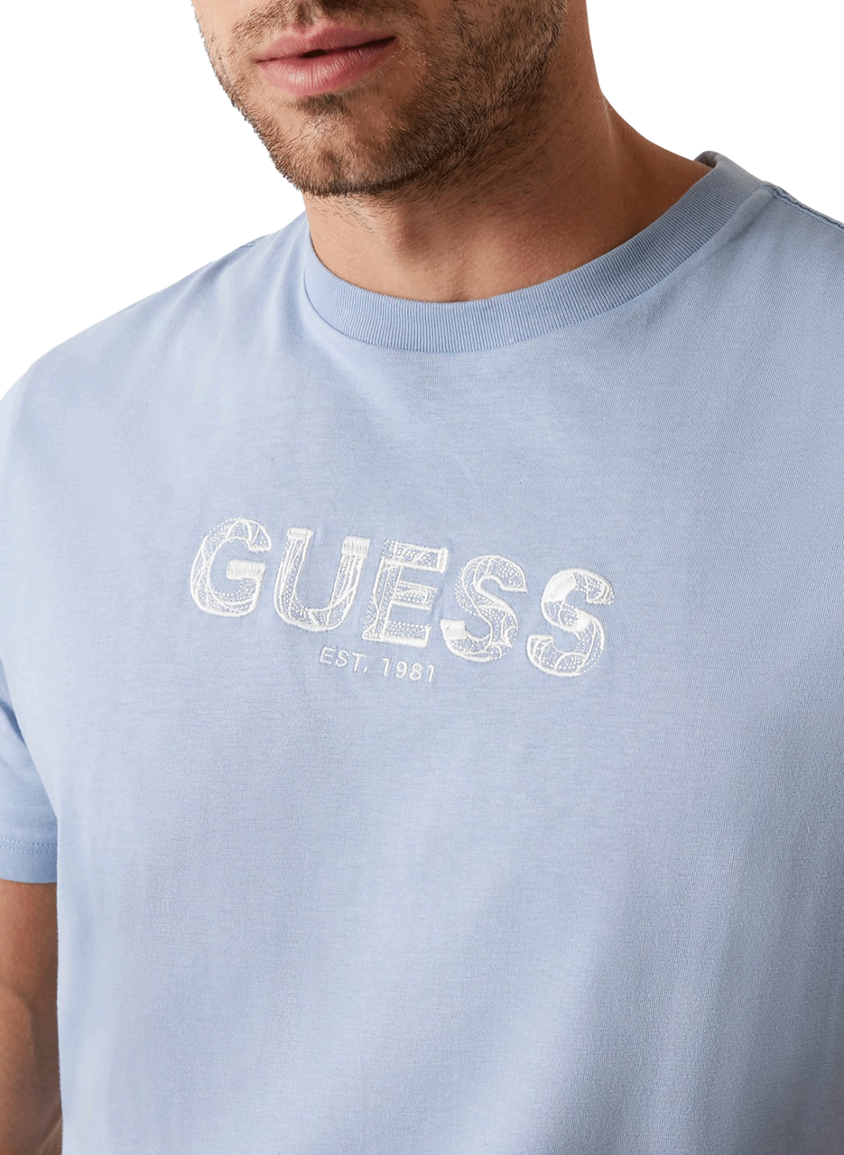 T-shirt en coton GUESS Bleu