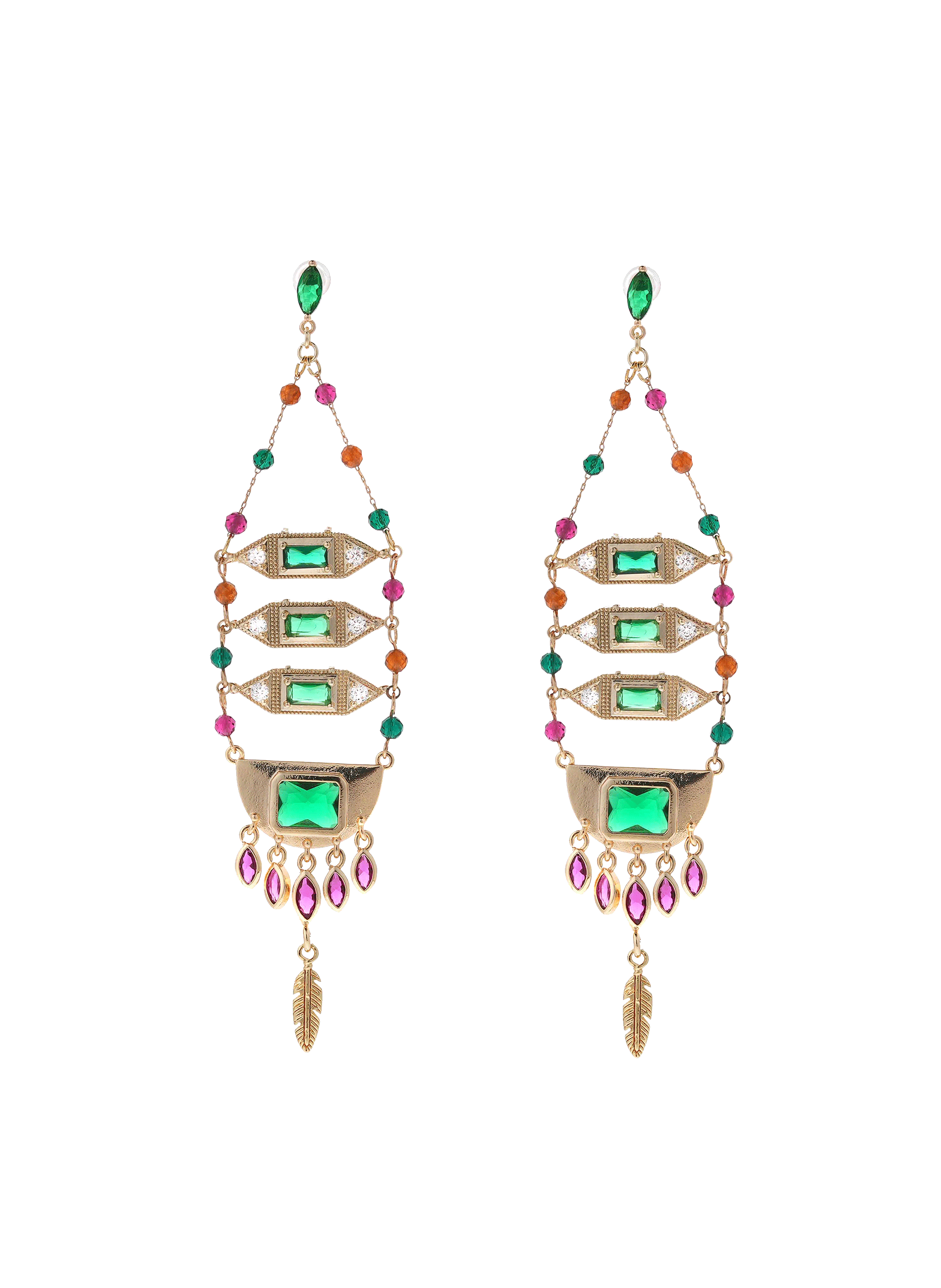Boucles d'oreilles pendantes avec perles soledad HIPANEMA Vert