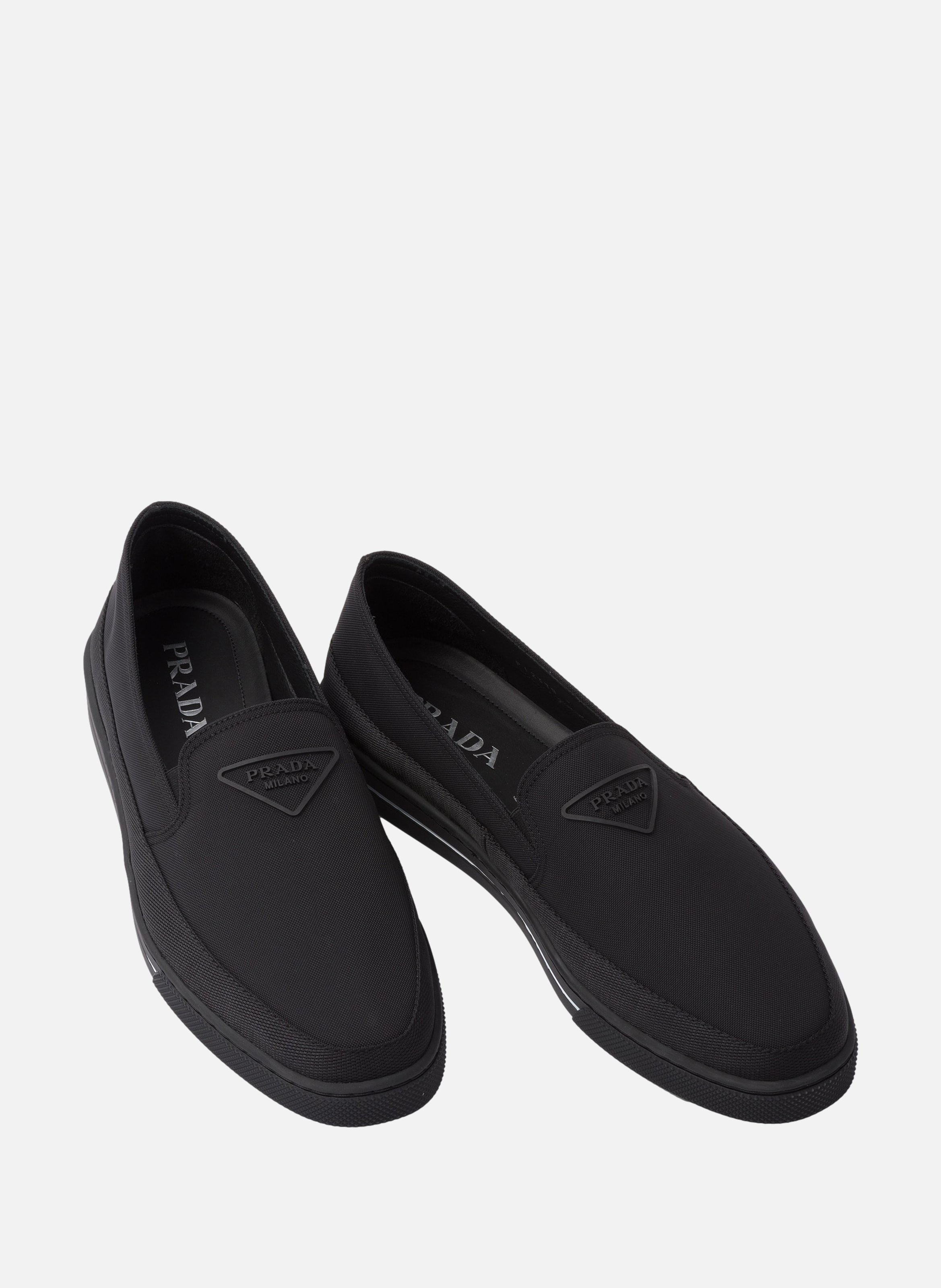 Baskets à enfiler en re-nylon PRADA Noir