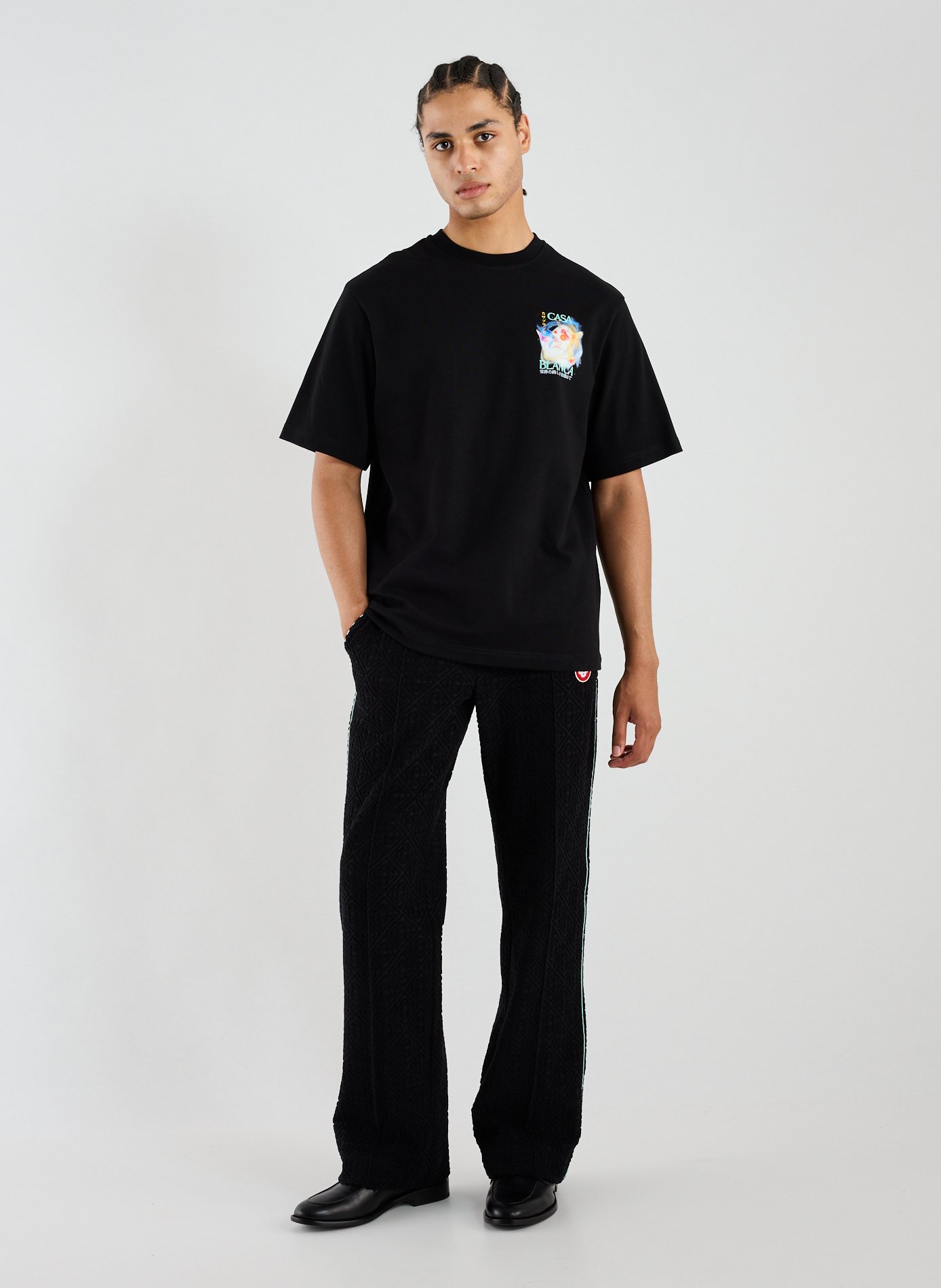 Cotton Galactic Connection T-shirt CASABLANCA PARIS Black