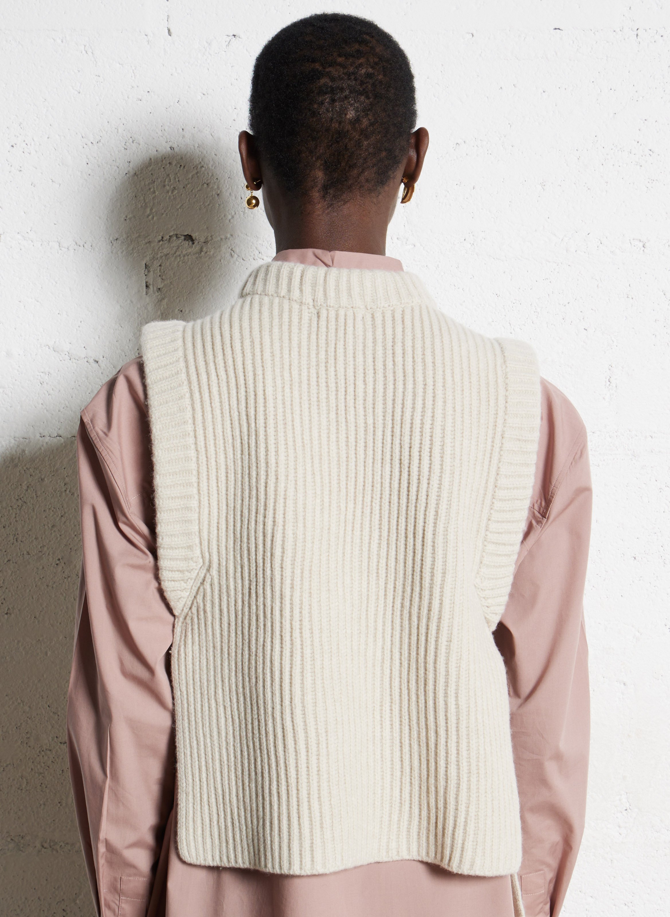 Plastron col rond en laine firmus SOEUR Beige