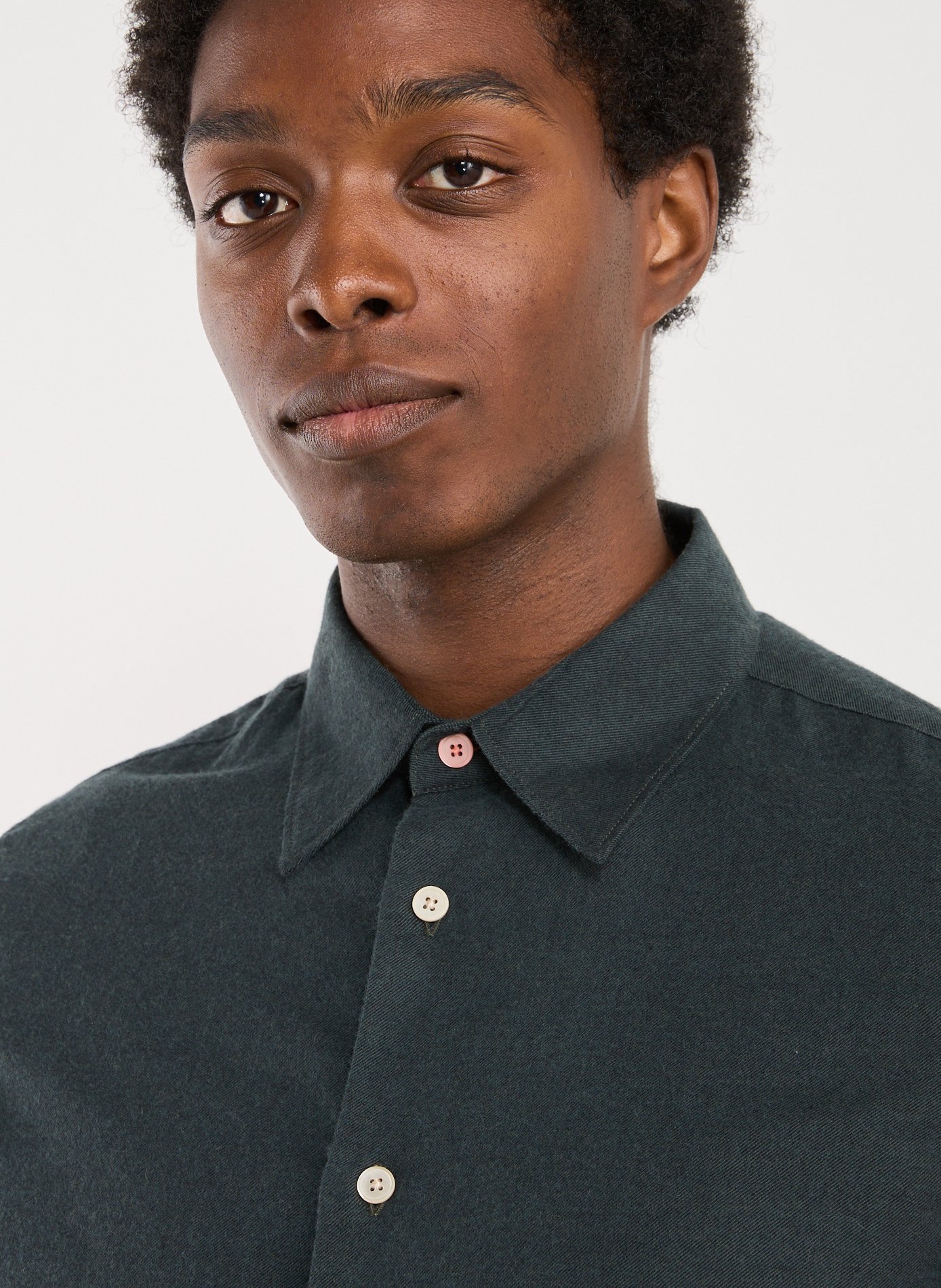 Solid shirt in blended cotton and wool PAUL SMITH Green