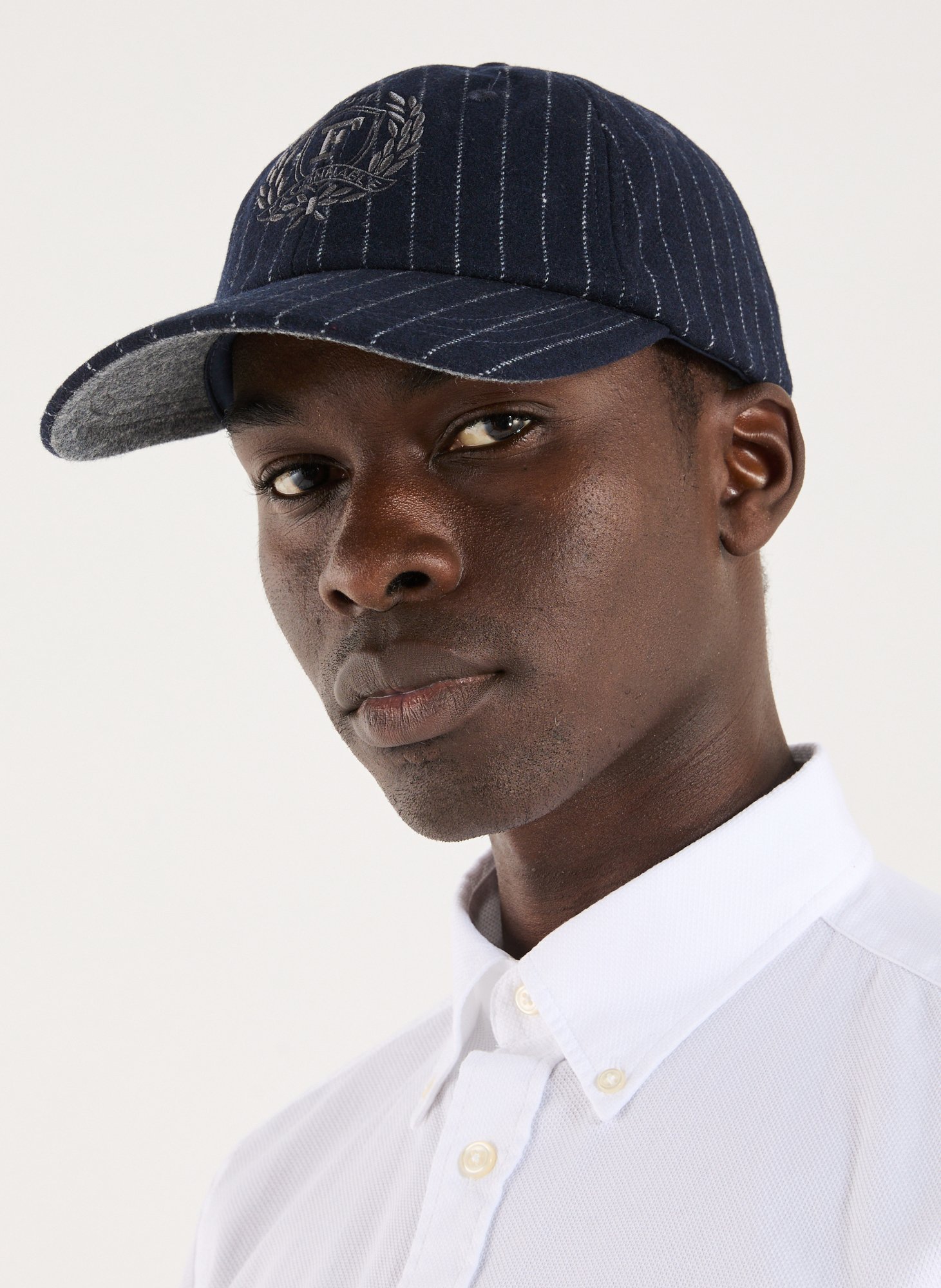 Striped cap with curved visor in cotton FACONNABLE Blue