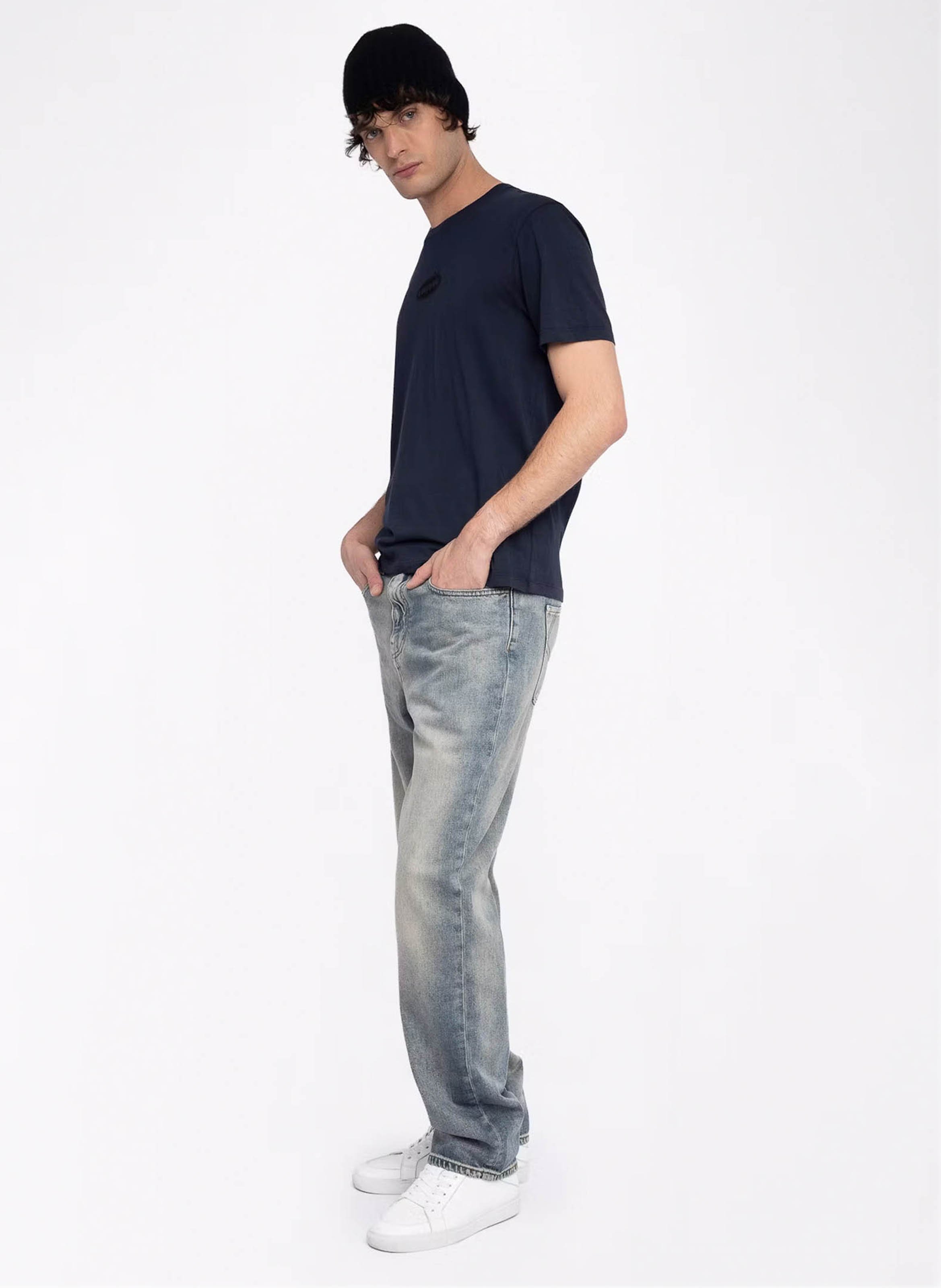 Tee-shirt droit col rond en coton tommy ZADIG&VOLTAIRE Bleu