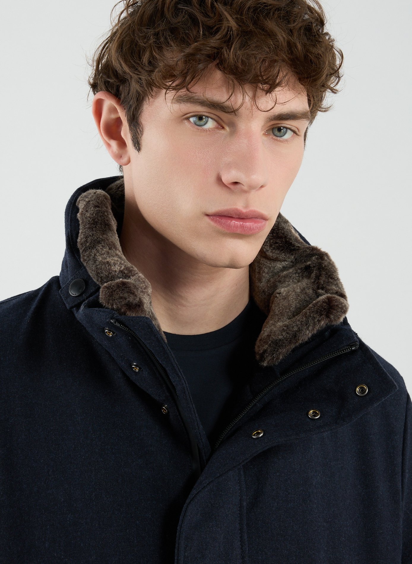 Wool Blend High Neck Parka STRELLSON Blue