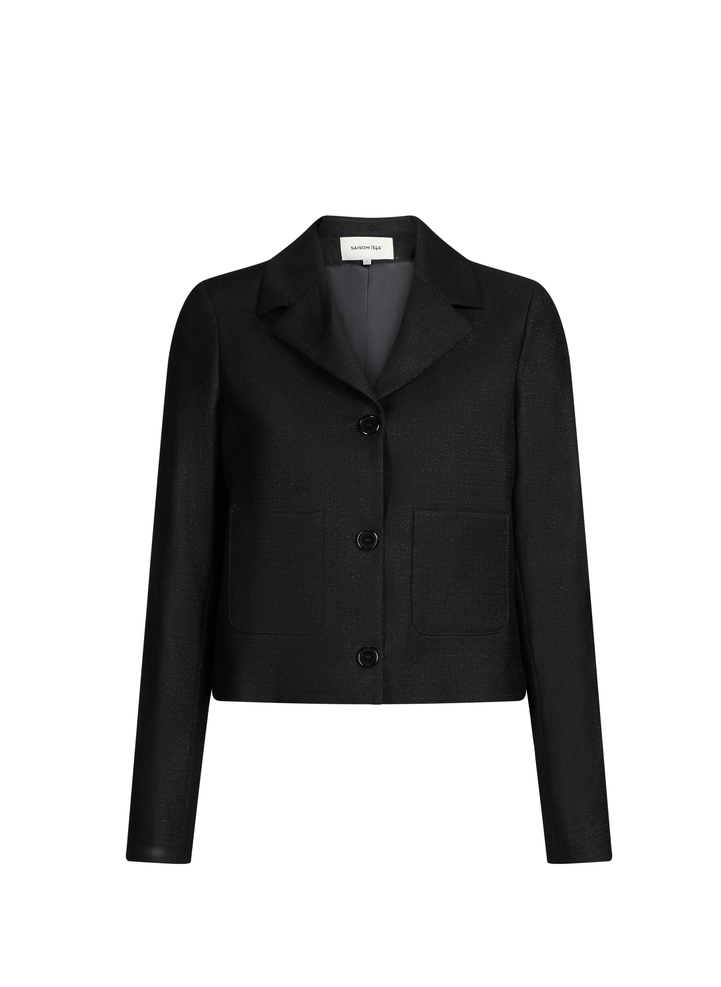 Short wool blend blazer SAISON 1865 Black