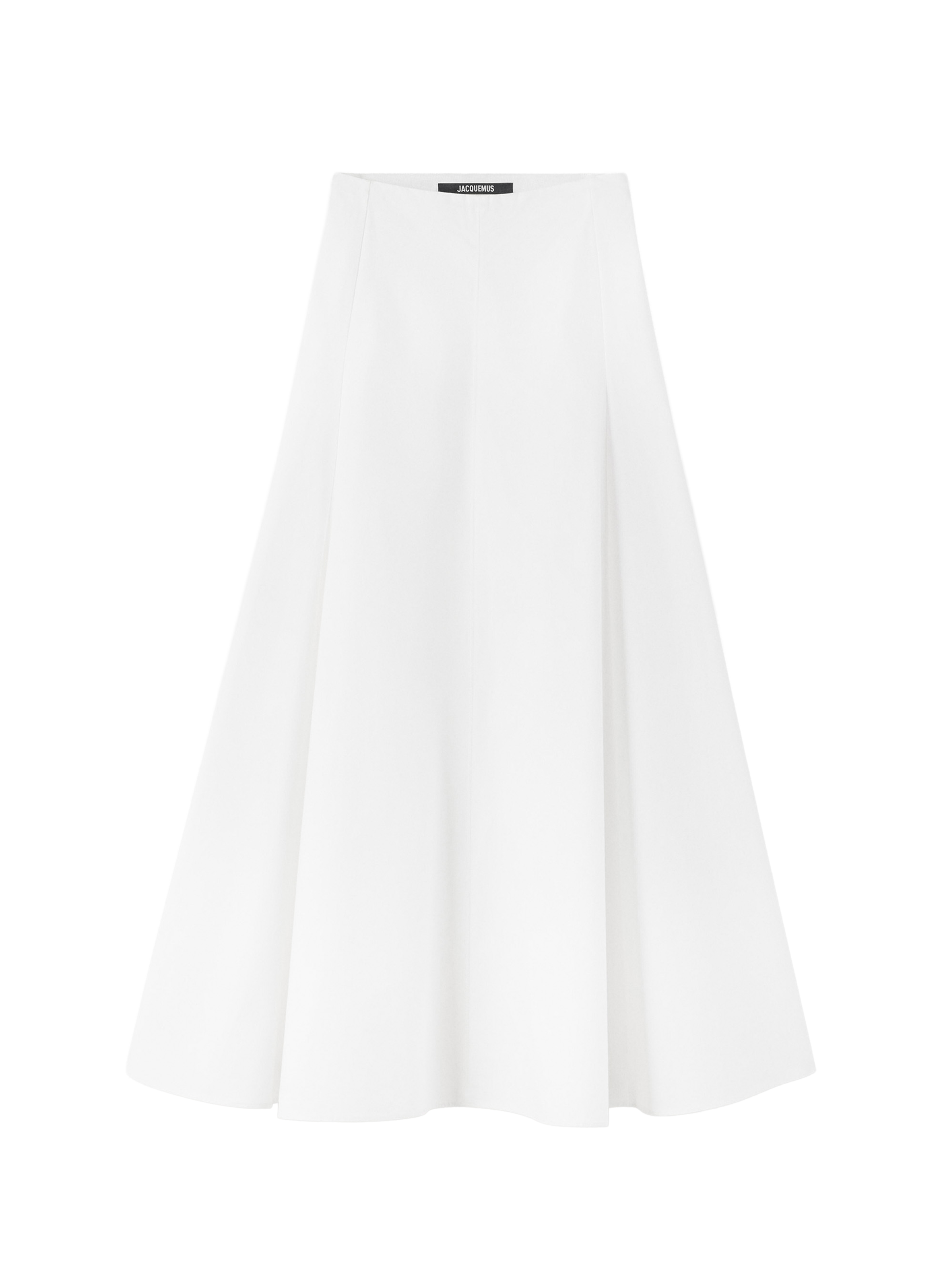 La jupe Triangle évasée en coton JACQUEMUS Blanc