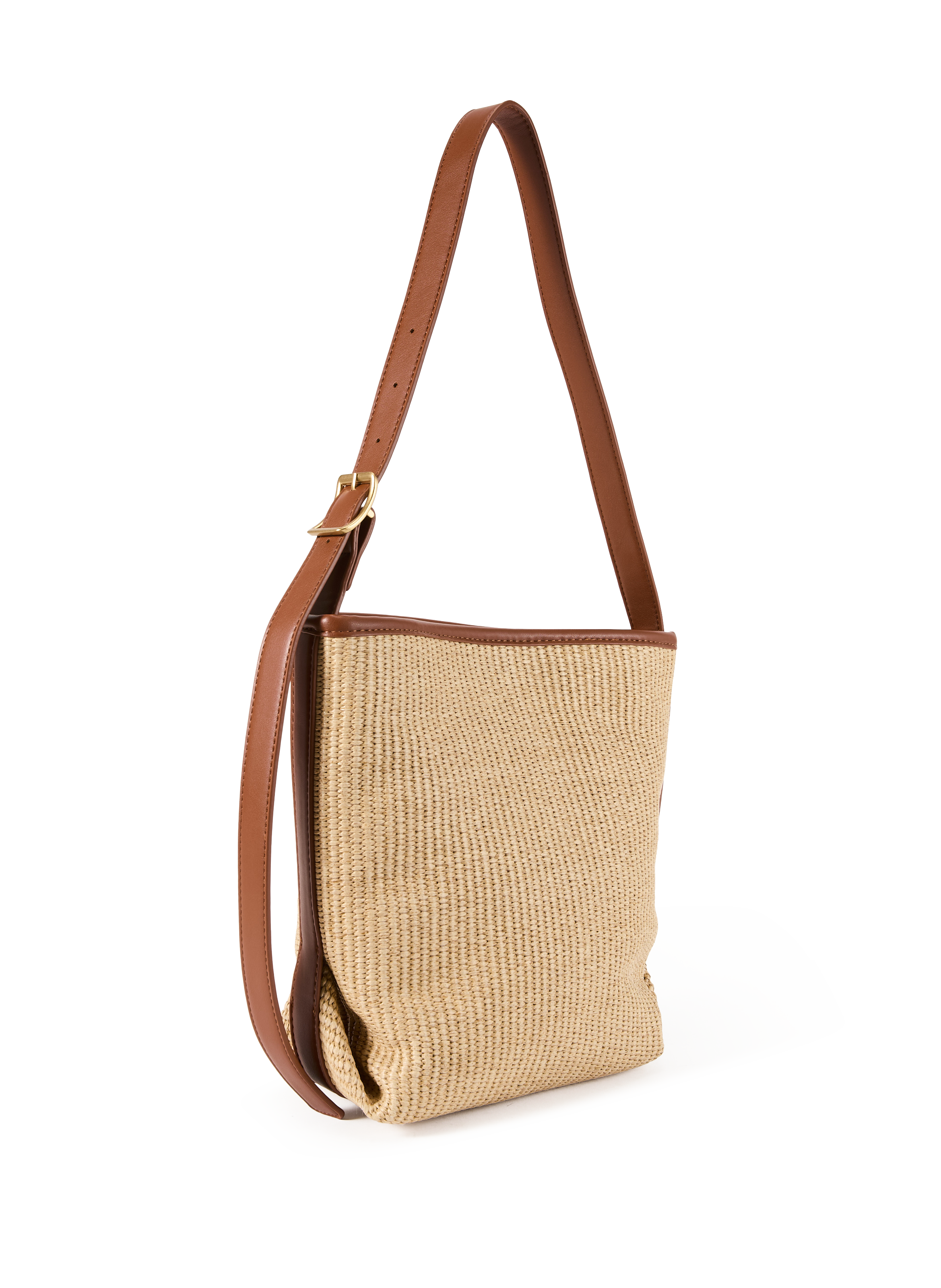 Large bucket bag in two-tone raffia AU PRINTEMPS PARIS Beige