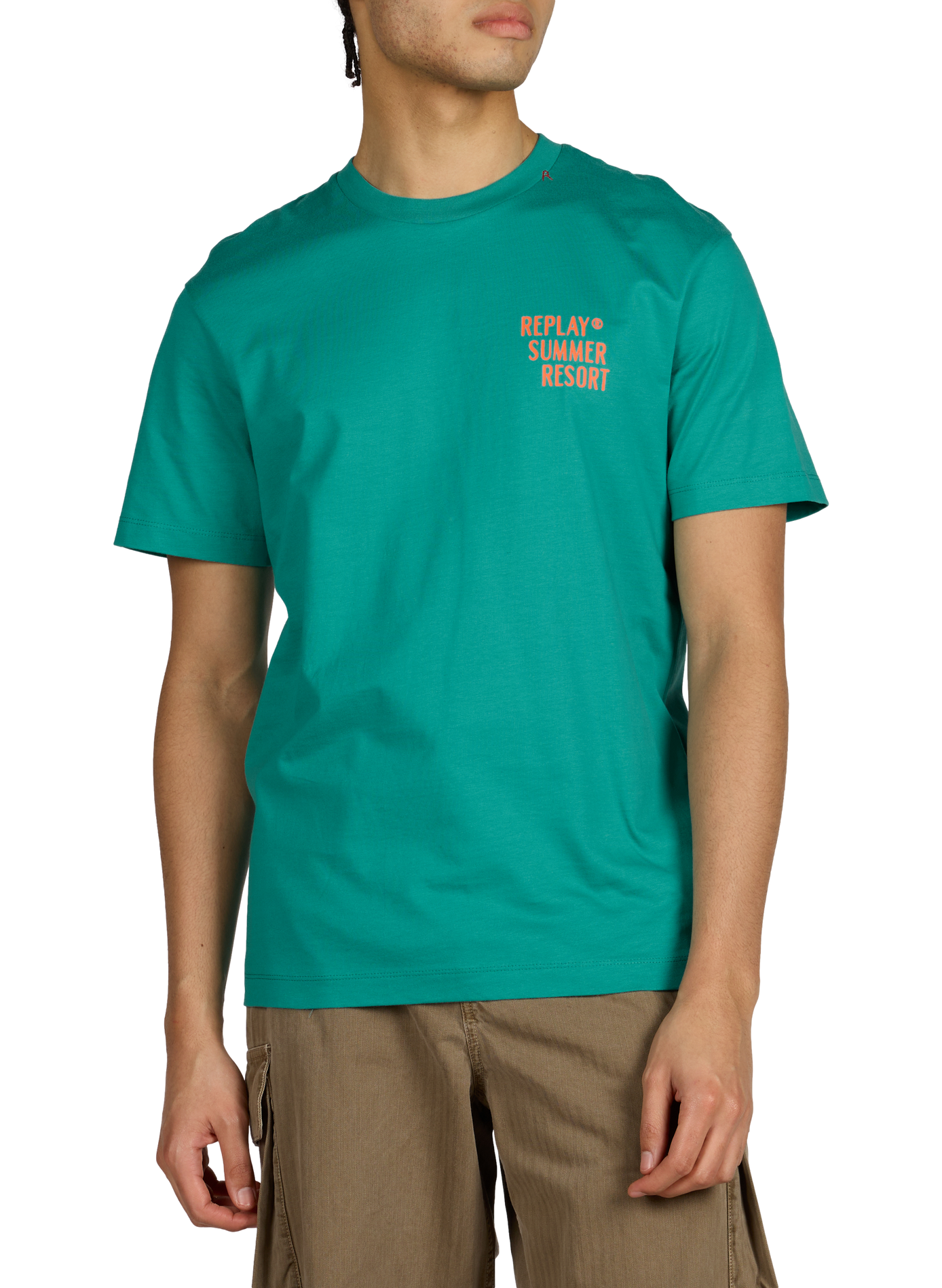 T-shirt droit manches courtes en coton  REPLAY Bleu