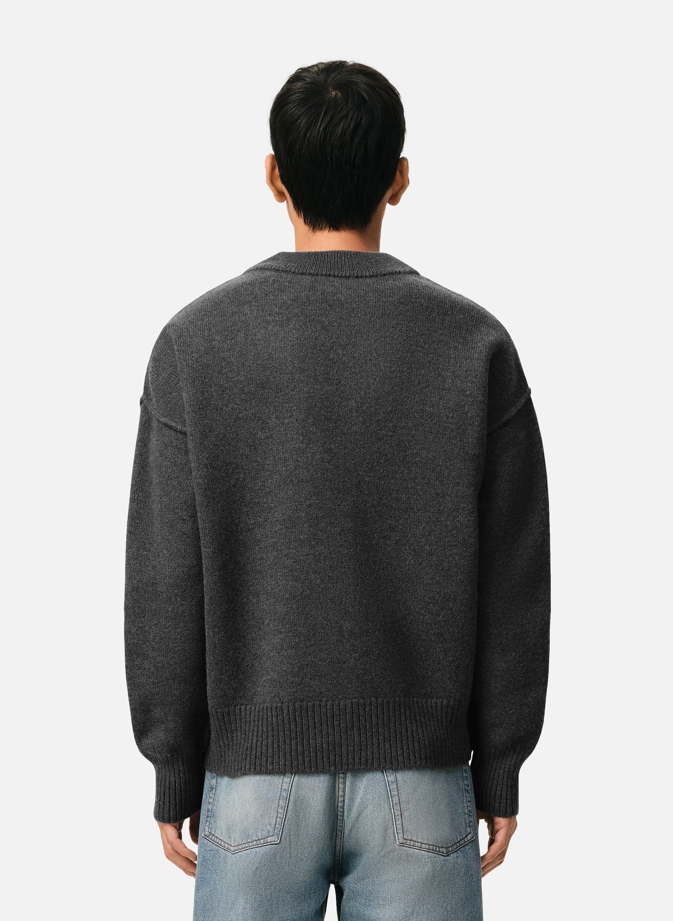 Cardigan Ami De Coeur En Laine unisexe AMI PARIS Gris