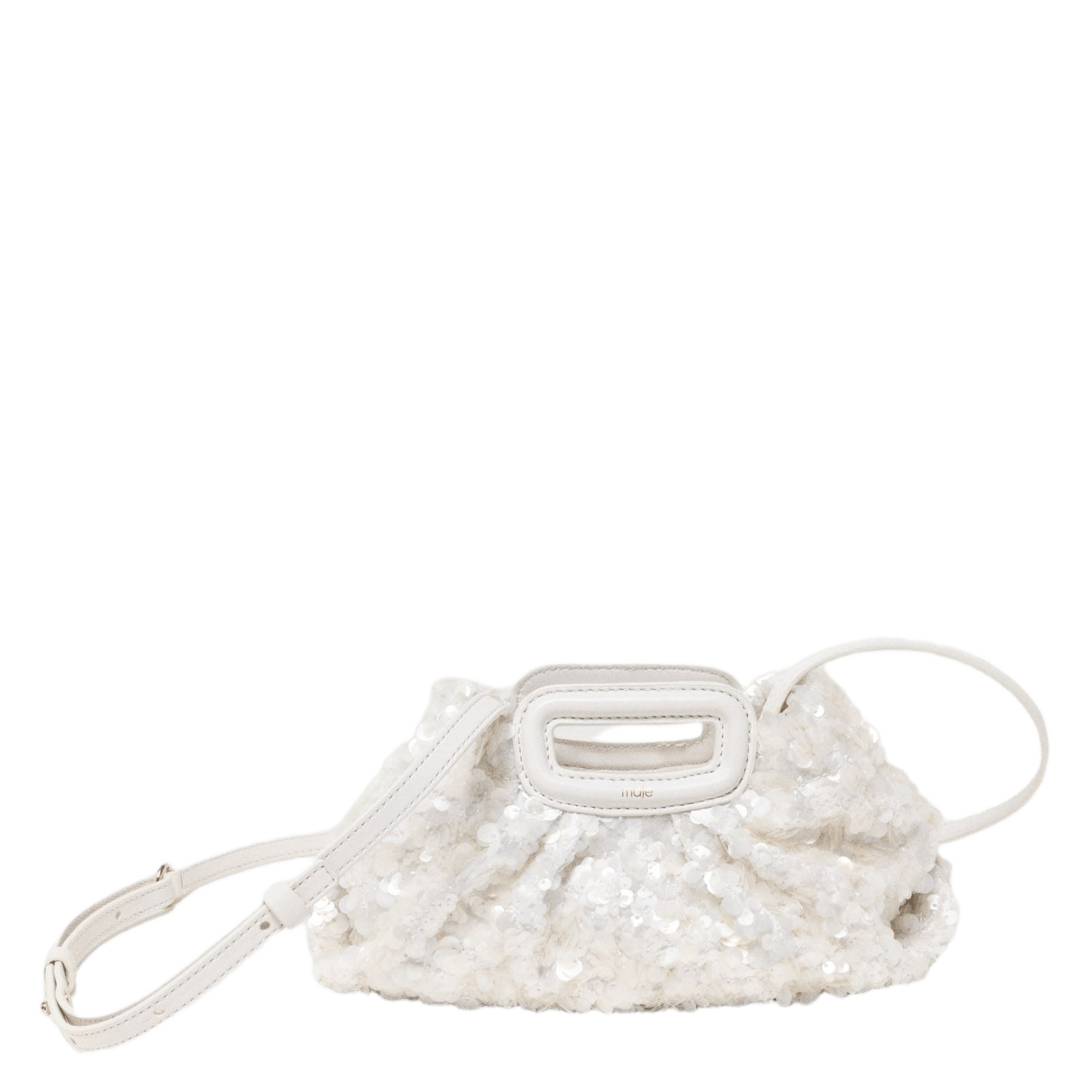 Sac bandoulière à sequins MAJE Blanc