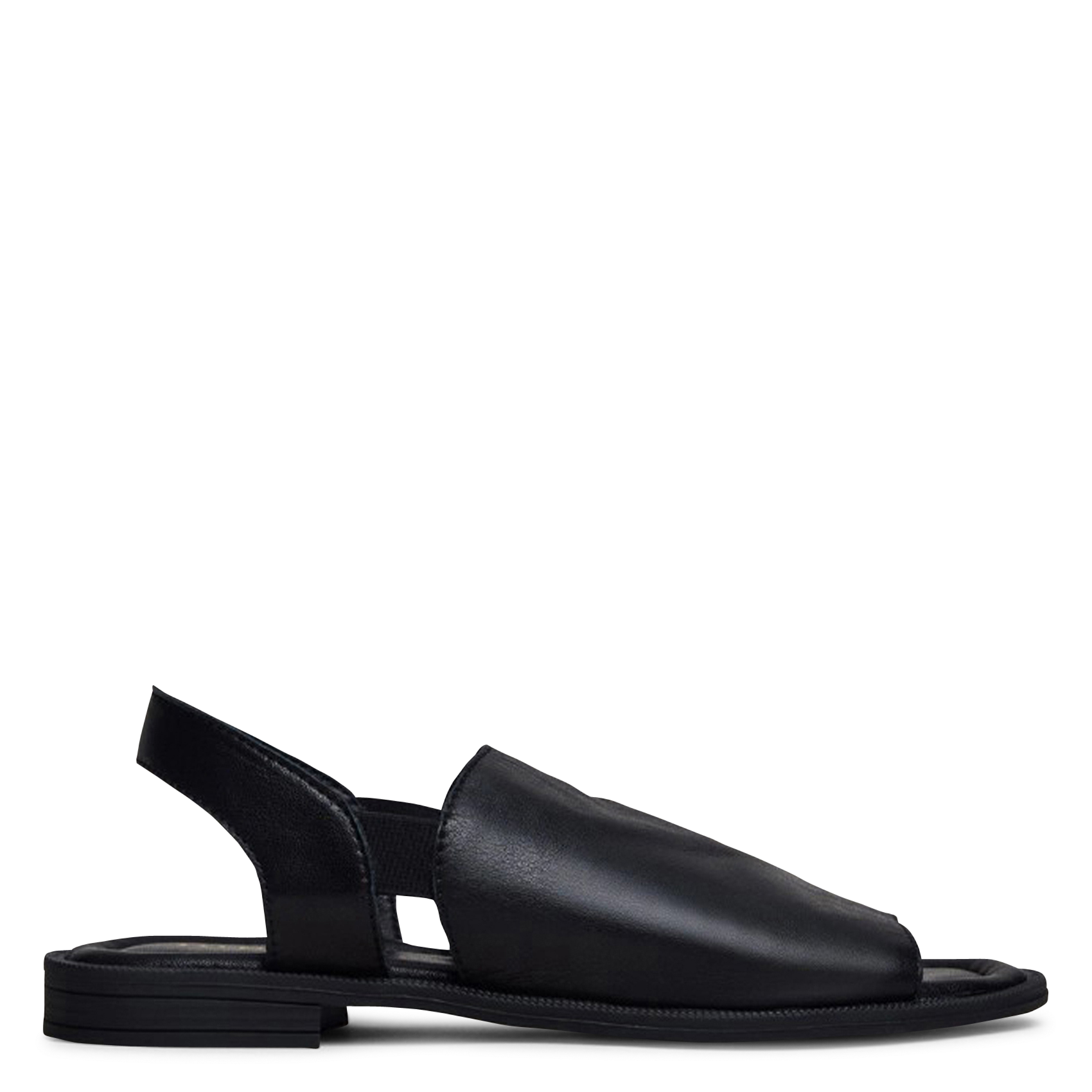 Sandales plates unies en cuir jess JONAK Noir