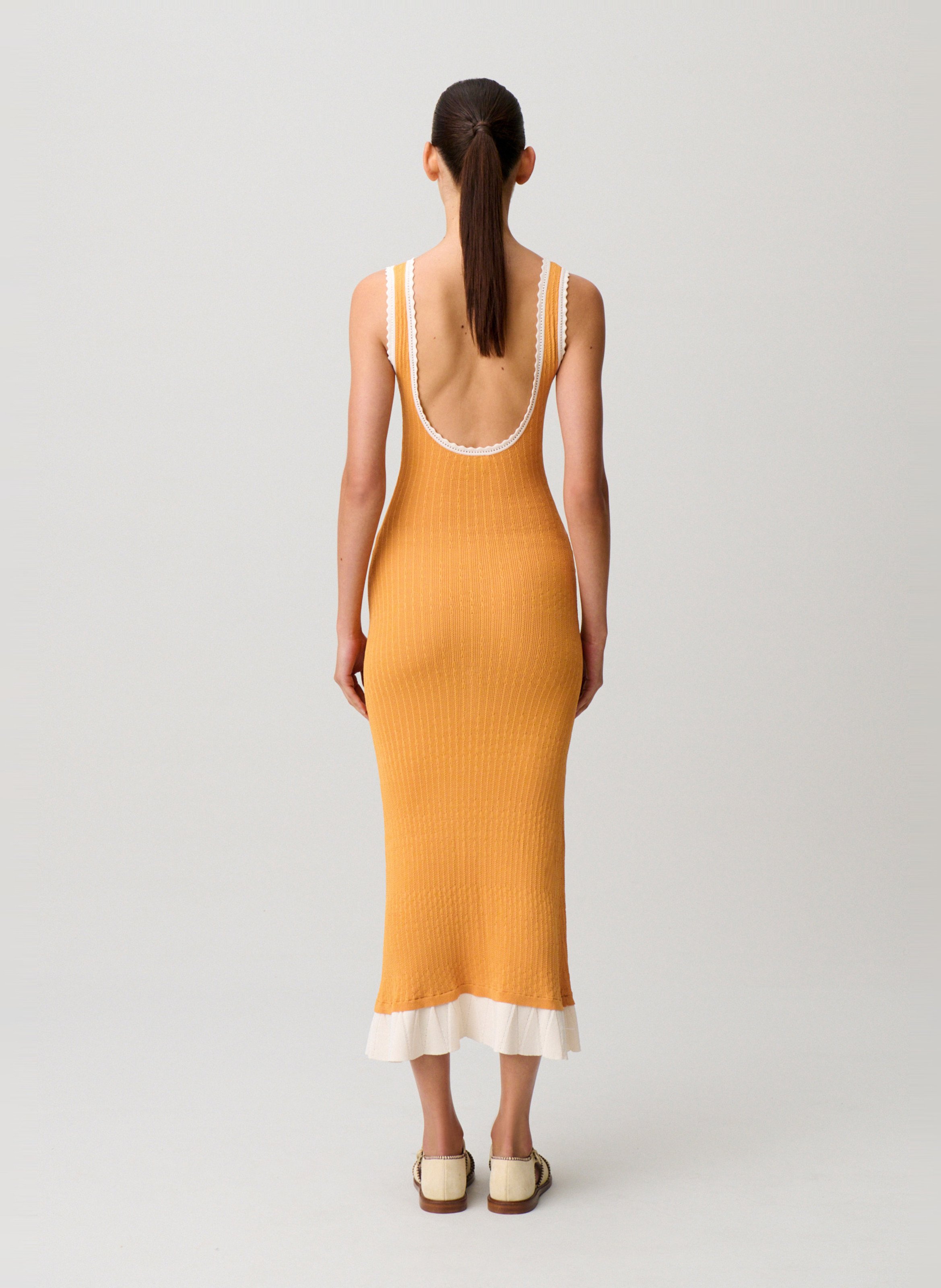 Robe longue col rond en maille CLAUDIE PIERLOT Orange