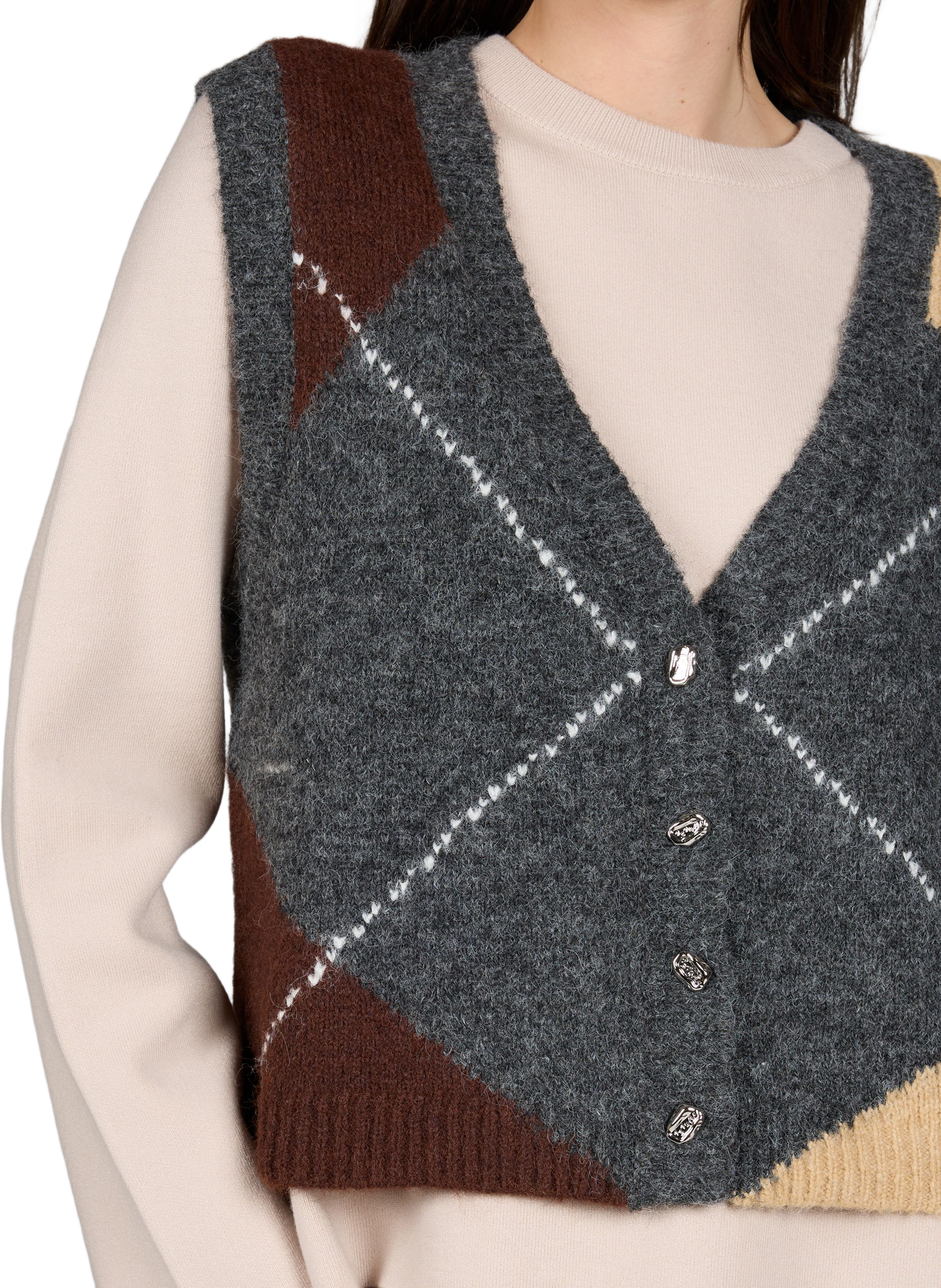 Gilet encolure V sans manches OBJECT Gris
