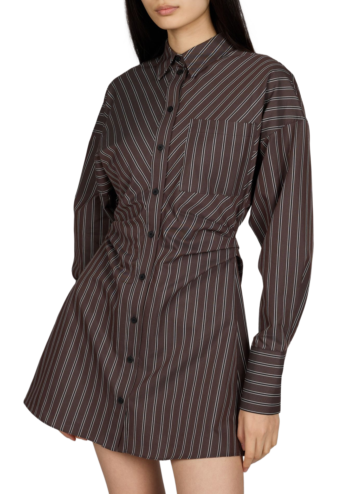 Robe courte cintrée à rayures en coton mélangé TOPSHOP Rouge