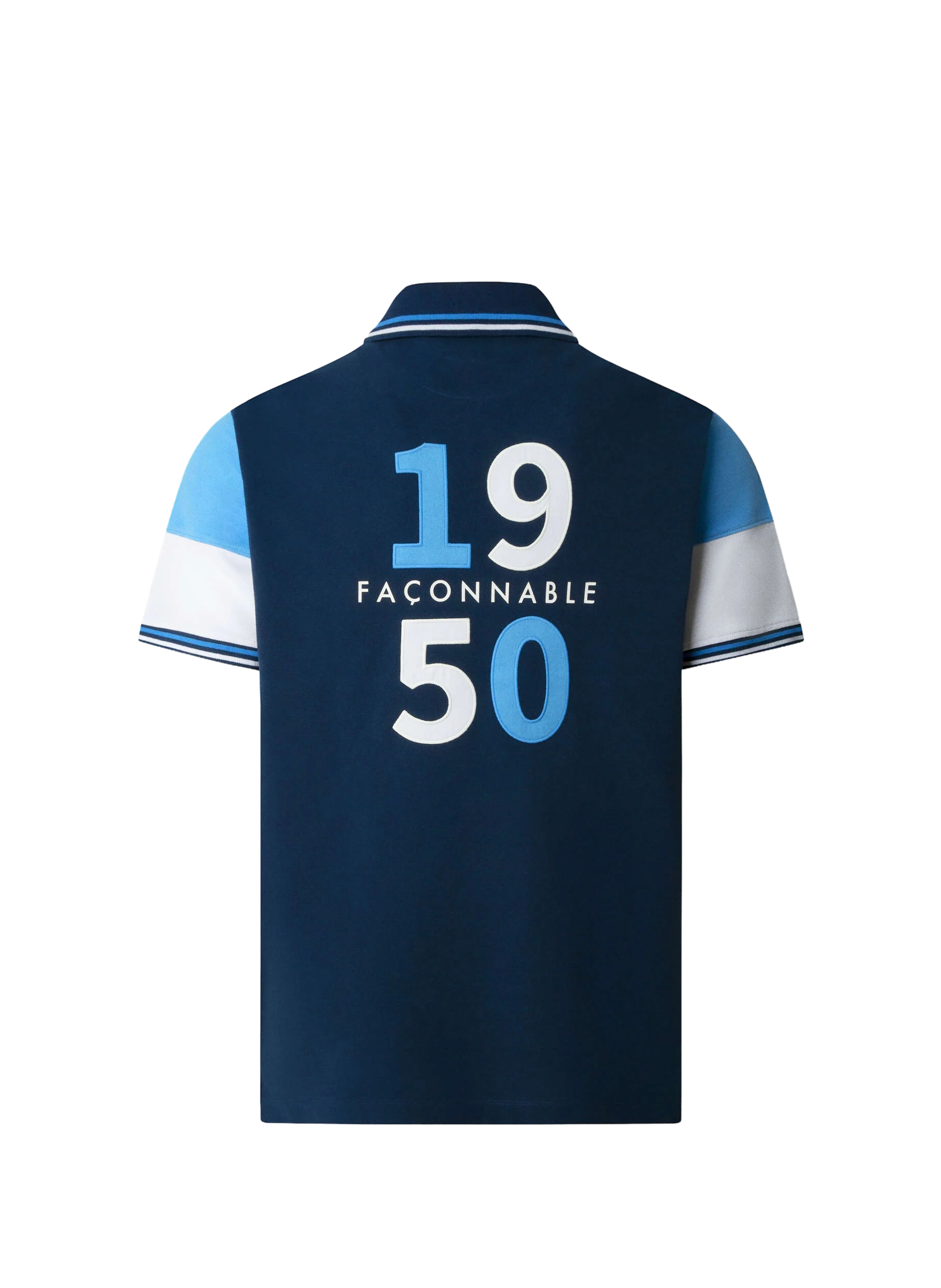 Polo logo à manches courtes en coton FACONNABLE Bleu