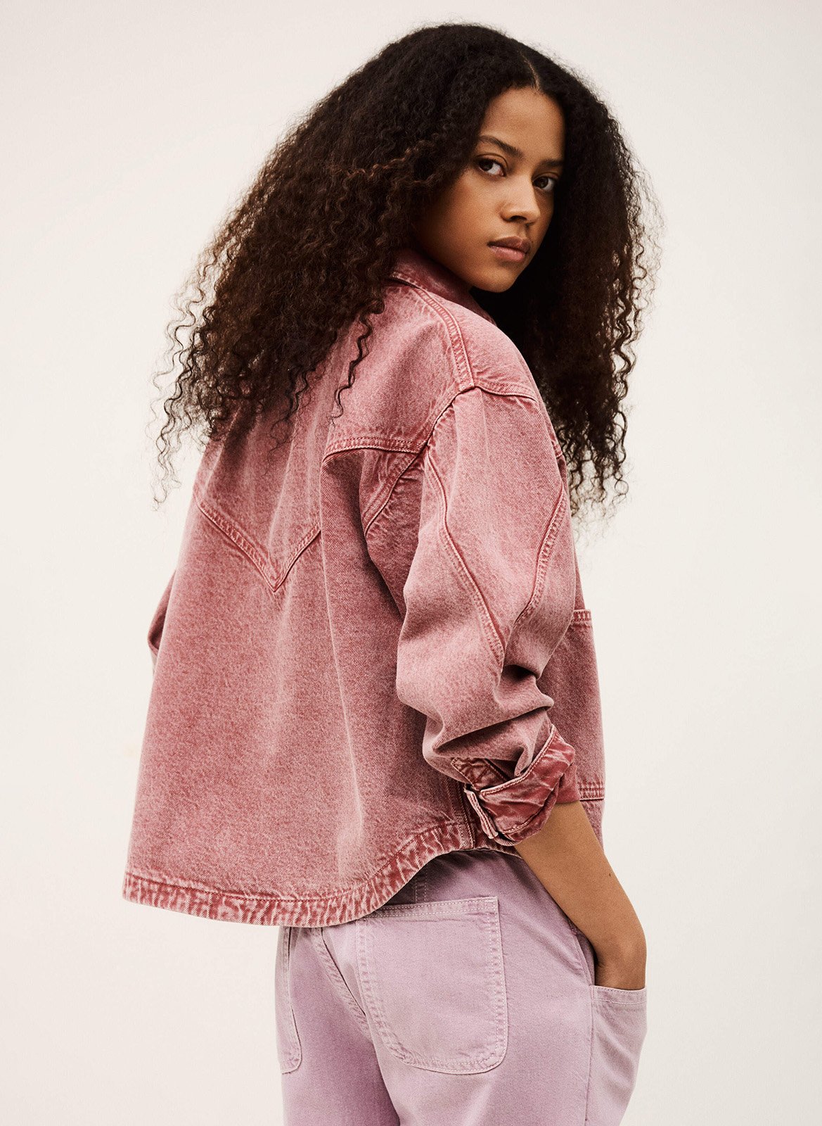 Veste col classique en denim runo BA&SH Rose