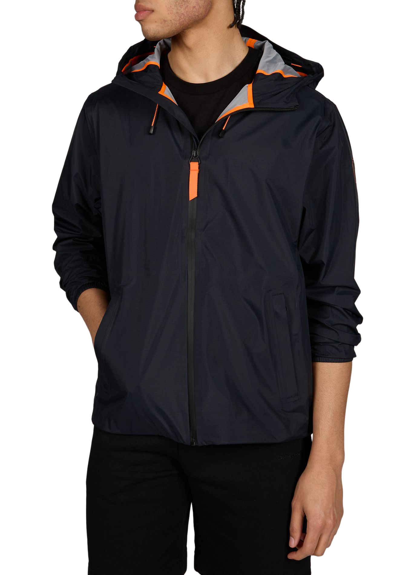 Solid straight hooded jacket GERTRUDE ET GASTON Black