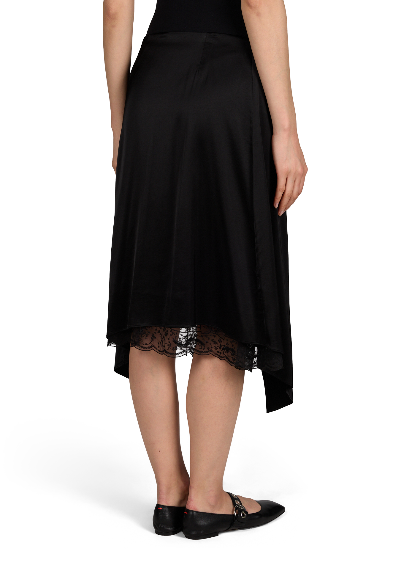 Satinrock mit asymmetrischer Spitze ACNE STUDIOS Schwarz