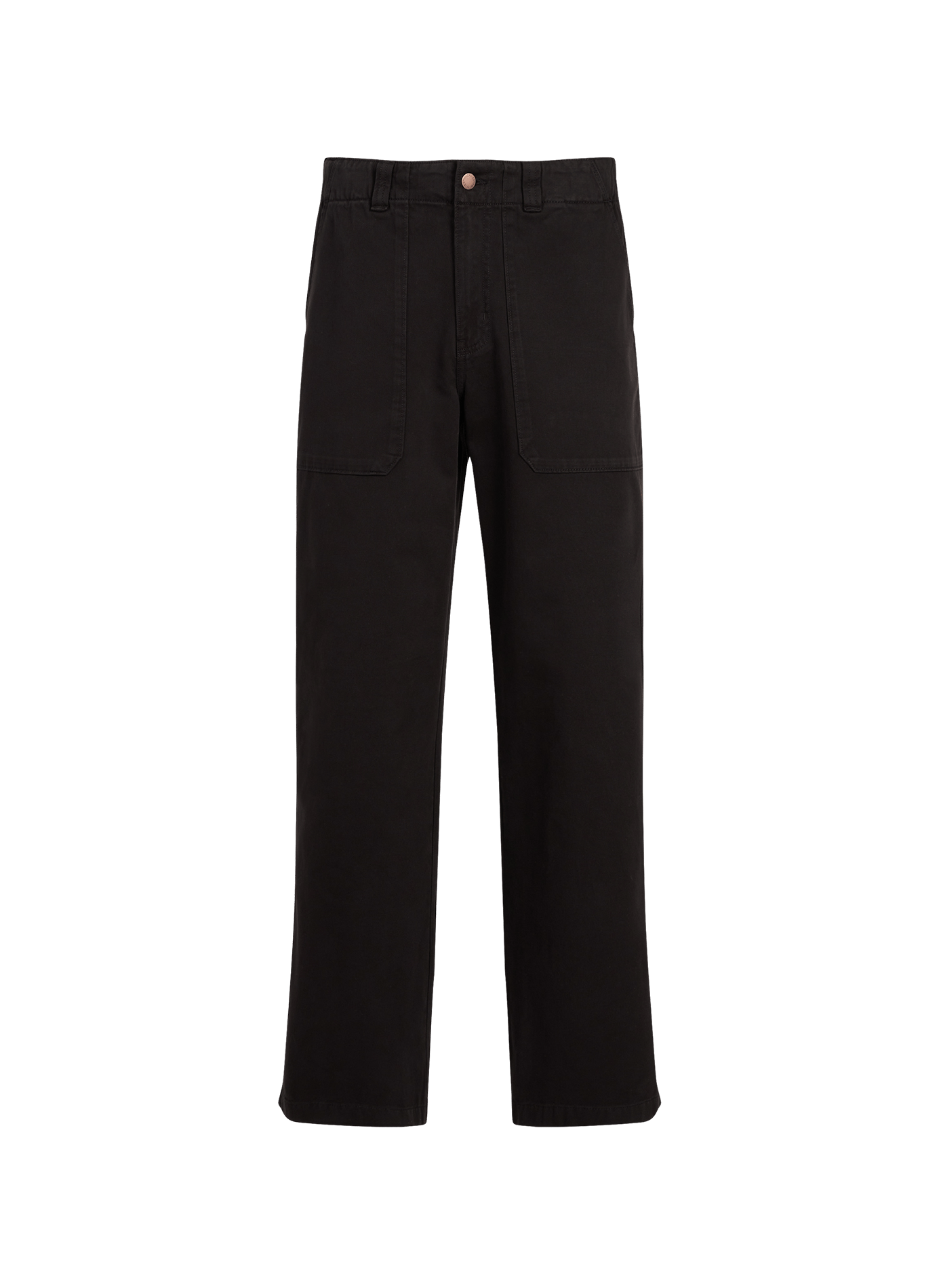 Straight cotton trousers Black