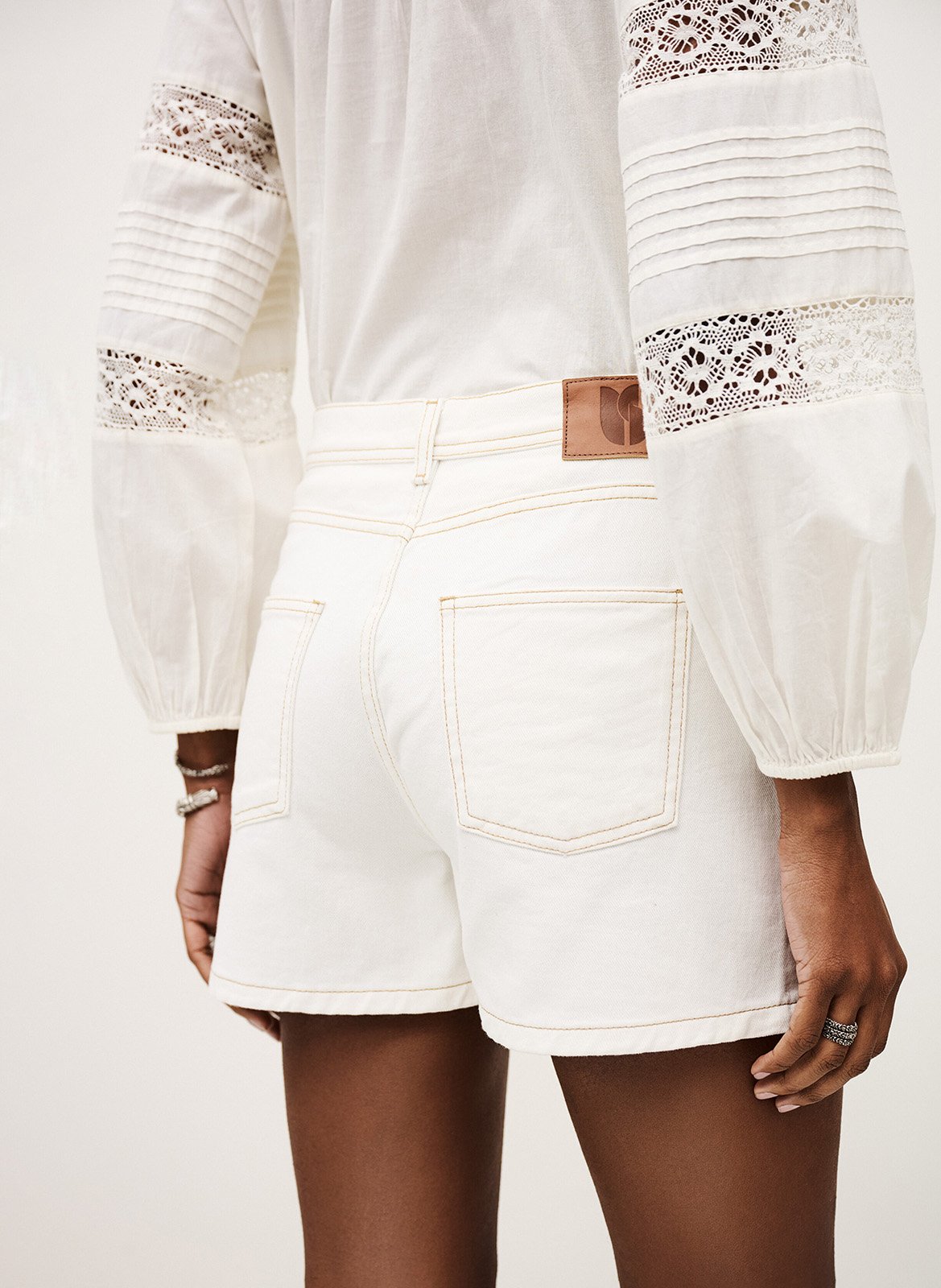 Short droit en coton bevy BA&SH Beige