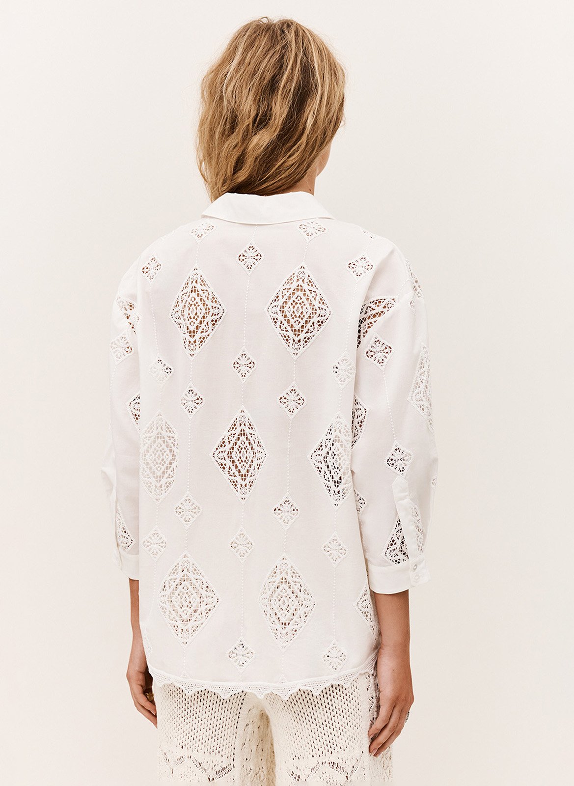 Chemise en coton mélangé muriel Beige