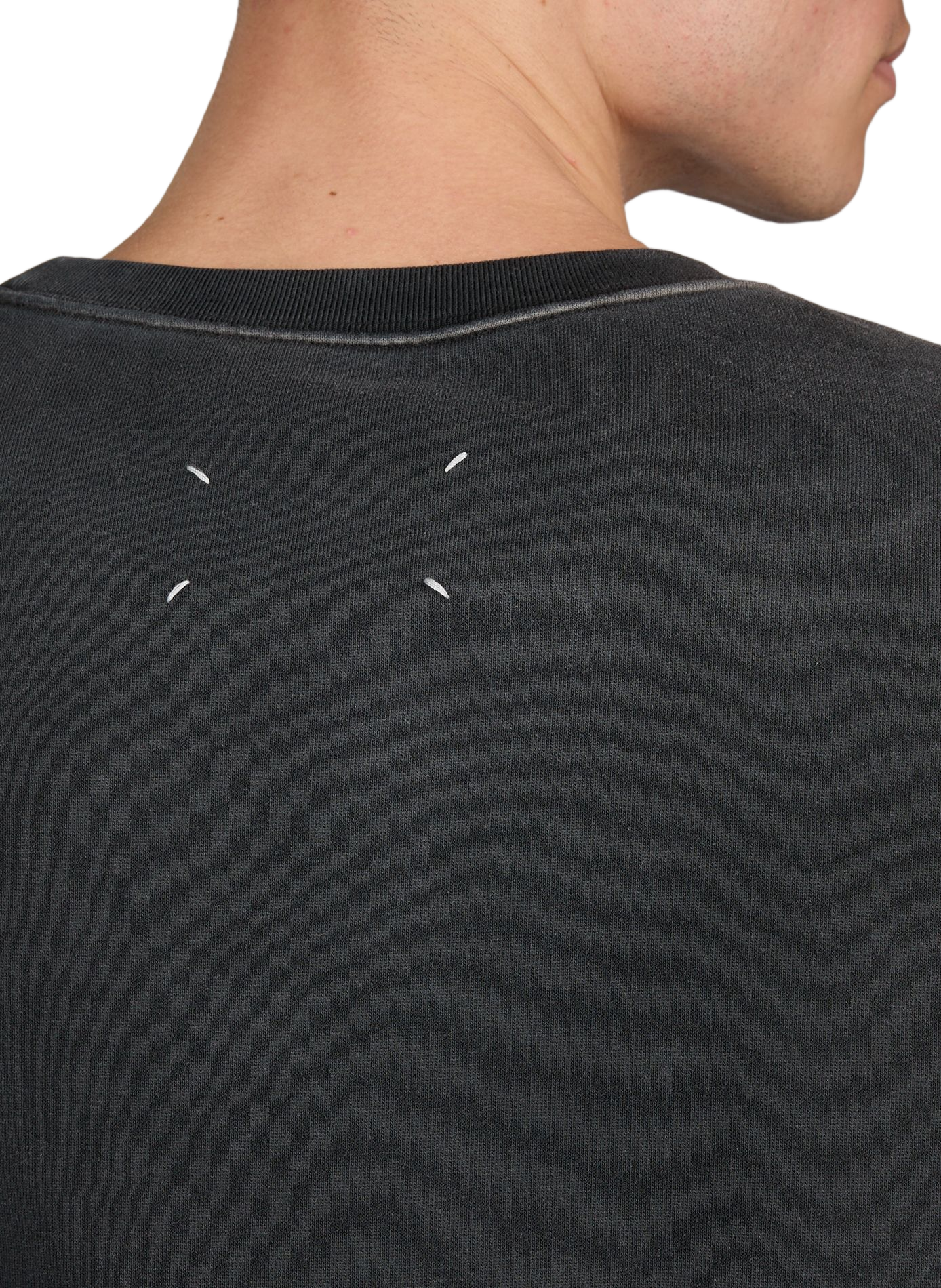 Sweatshirt with round neck and logo embroidery in cotton MAISON MARGIELA Grey