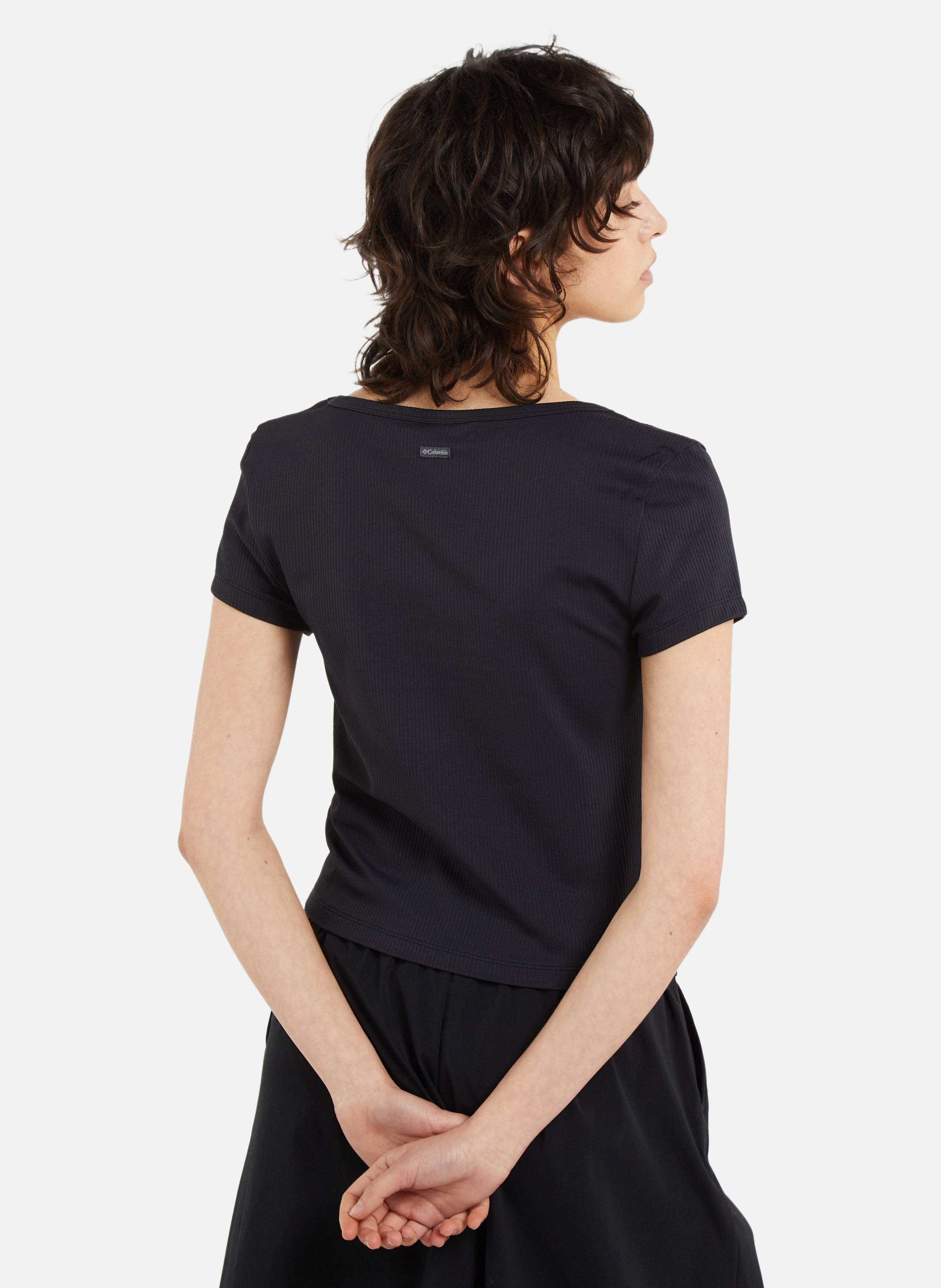 T-shirt pinetown canyon rib ss tee COLUMBIA Noir