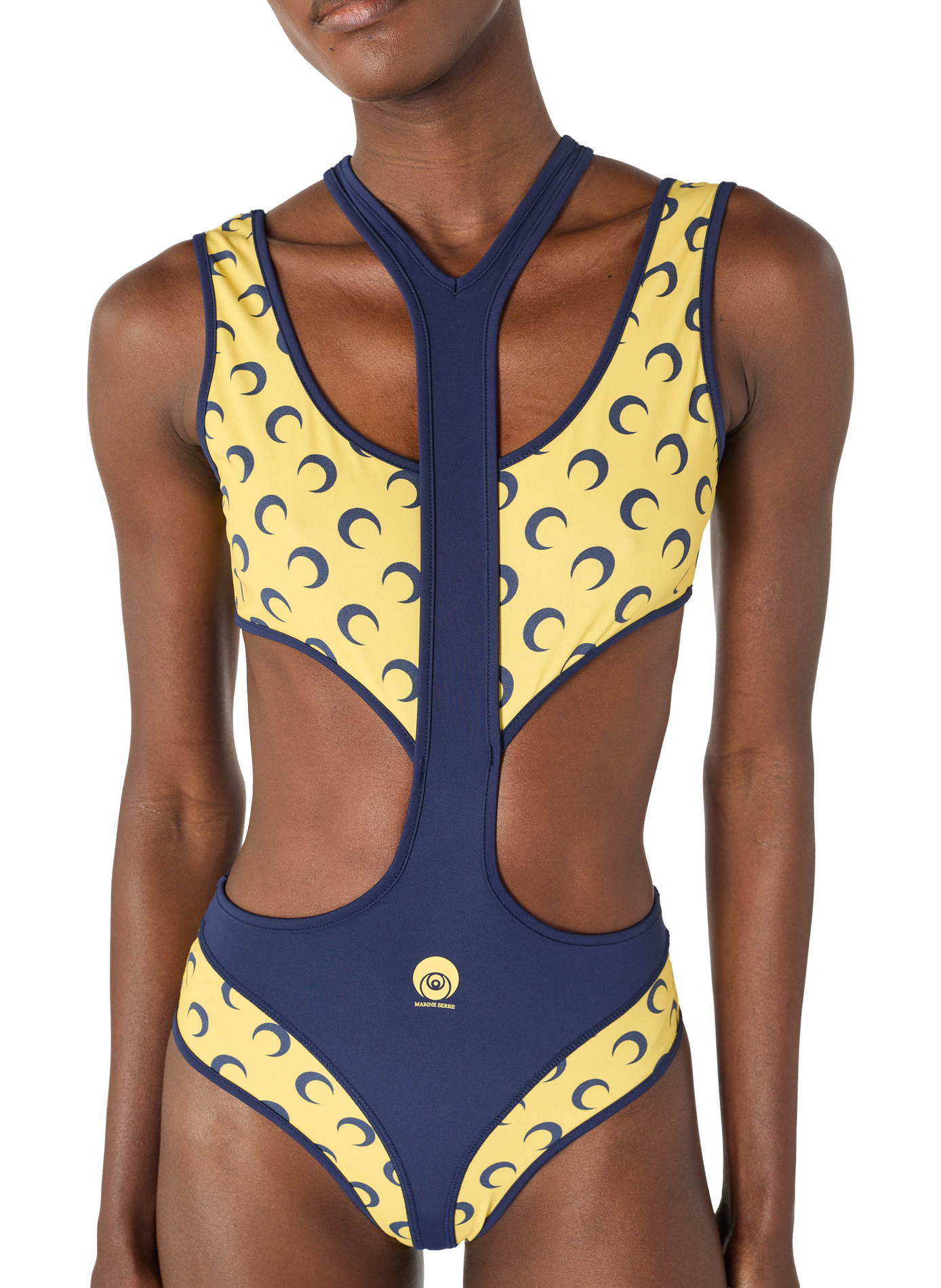 Body athleisure à découpes avec empiècements moon MARINE SERRE Bleu