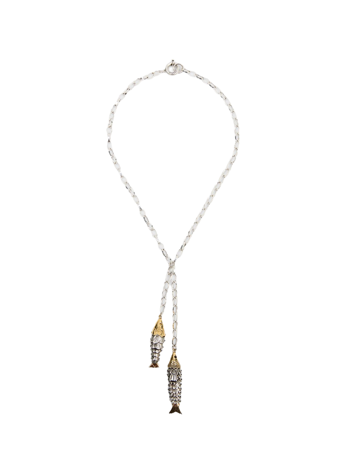 Collier long à pendentif poisson ISABEL MARANT Argent