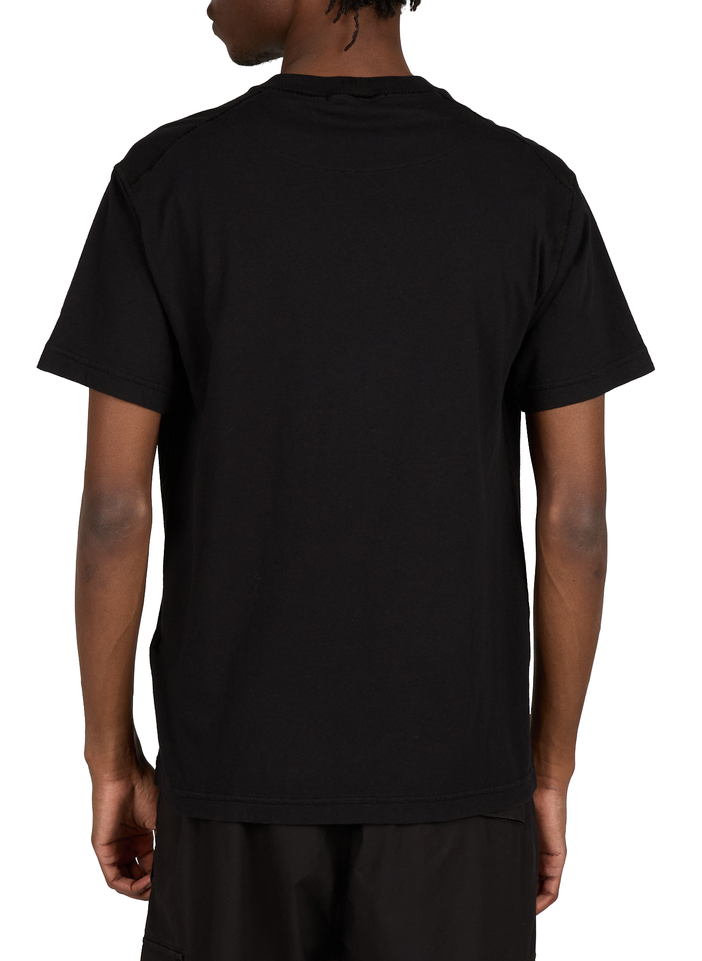 Straight round neck t-shirt STONE ISLAND Black