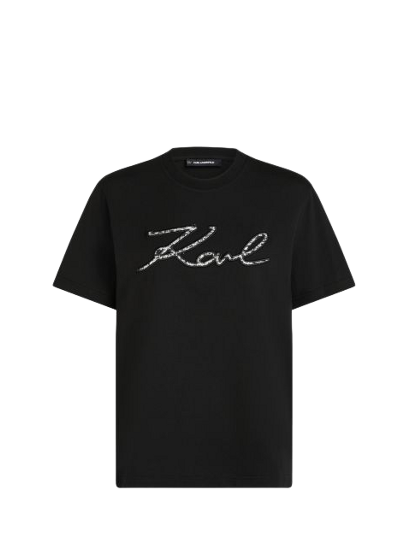 T-shirt logo en coton KARL LAGERFELD Noir