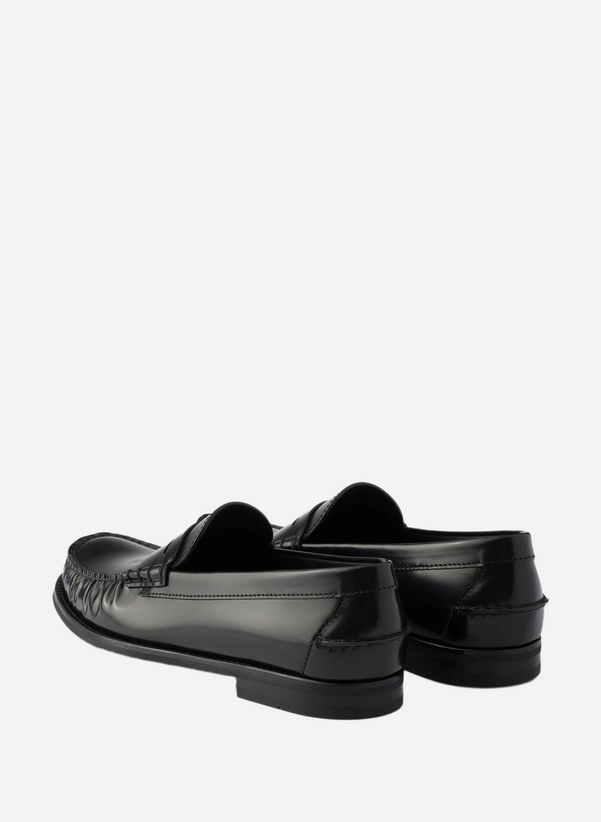 Mocassins en cuir brossé PRADA Noir