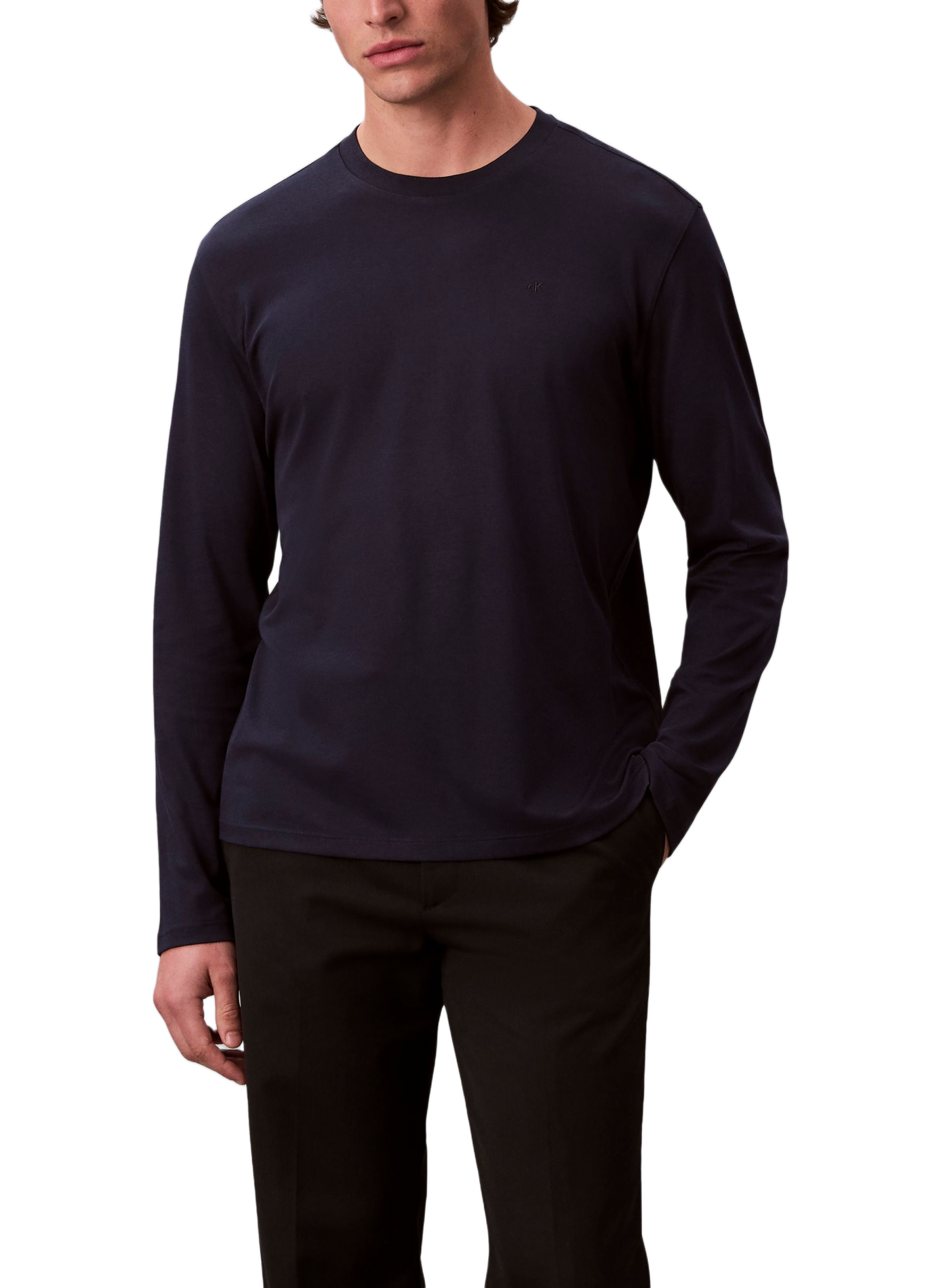 Rechte katoenen T-shirt CALVIN KLEIN Blauw