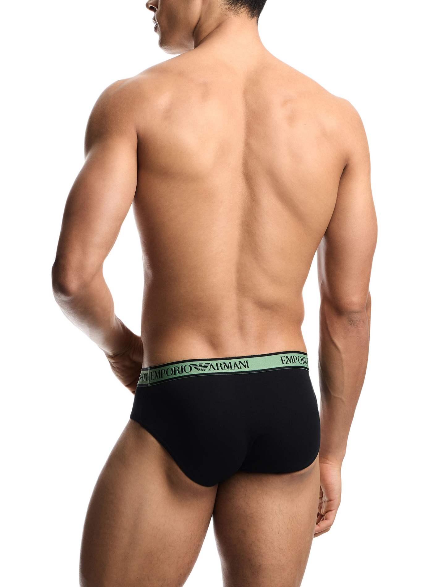 Set of three cotton-blend briefs EMPORIO ARMANI Black
