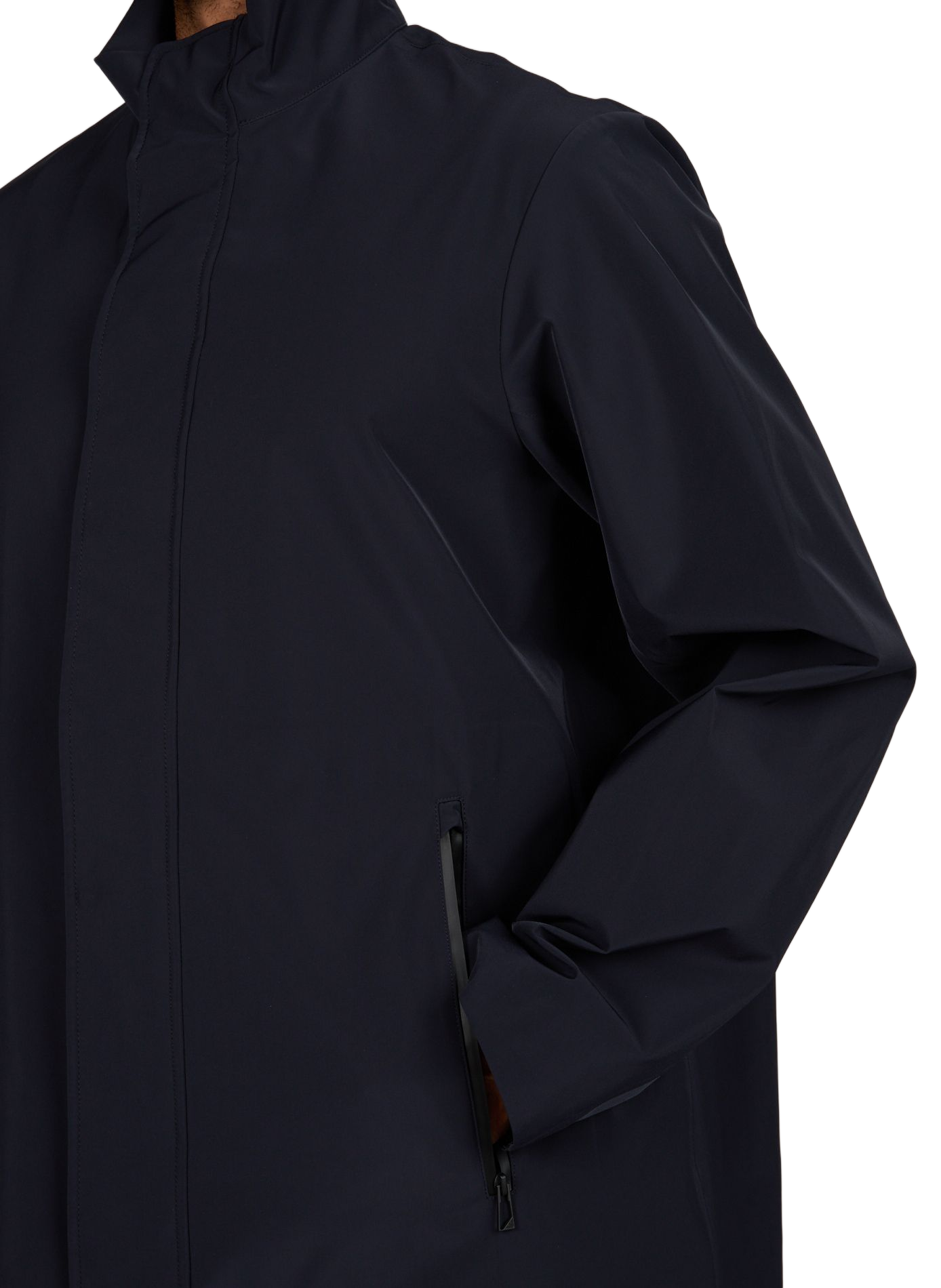 Manteau droit mi-long à col montant EMPORIO ARMANI Bleu