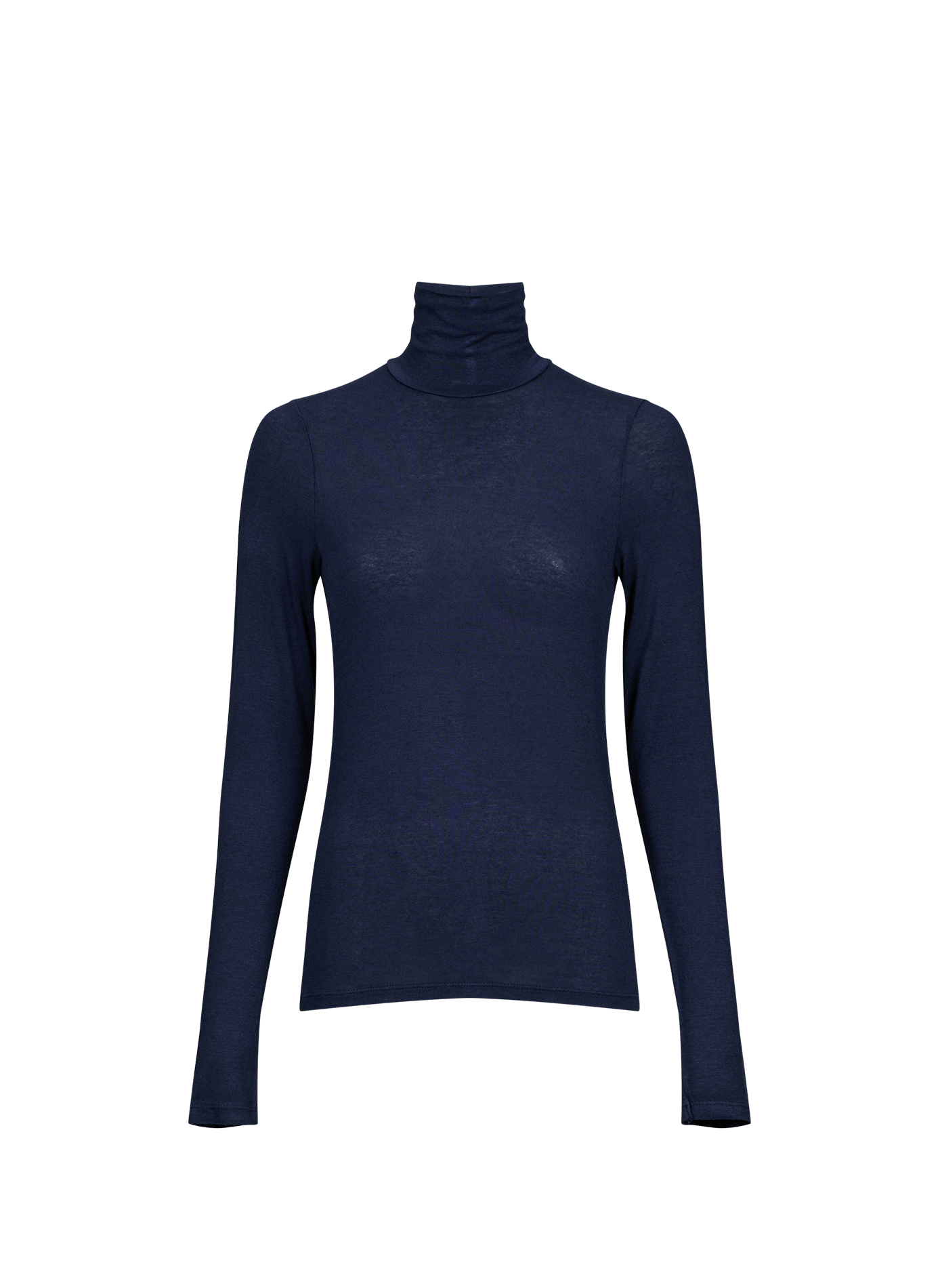 Rollkragenpullover in einfarbigem geradem Schnitt TELA Blau