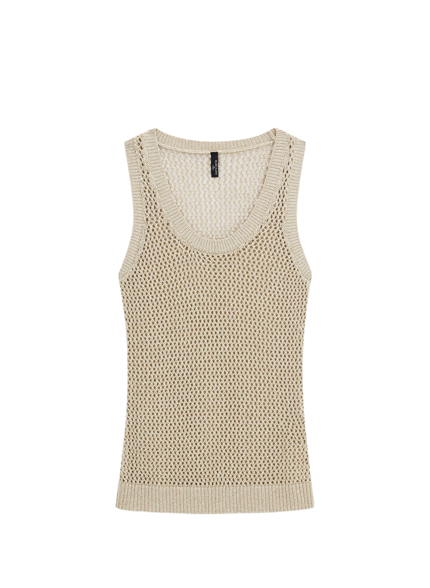 Straight metallic knit tank top GUESS Beige