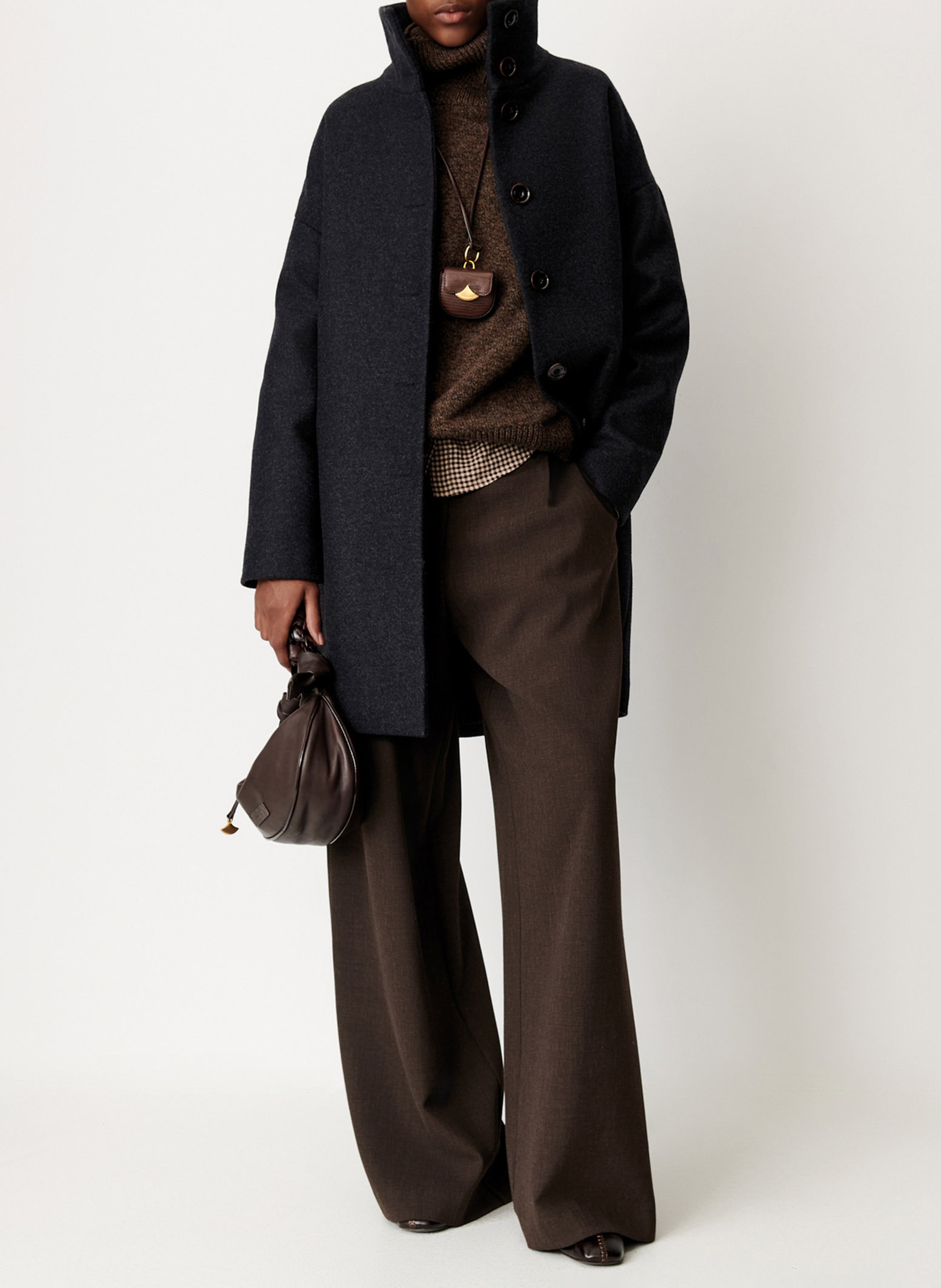 Manteau col montant en laine mélangée paradise SESSUN Gris