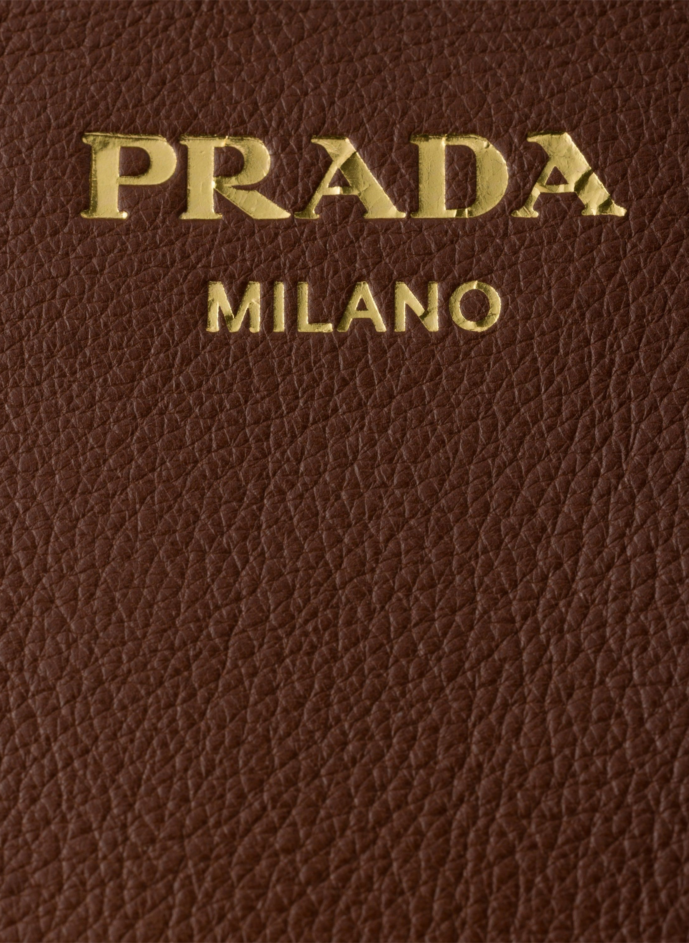 Cabas prada signet en cuir PRADA Marron