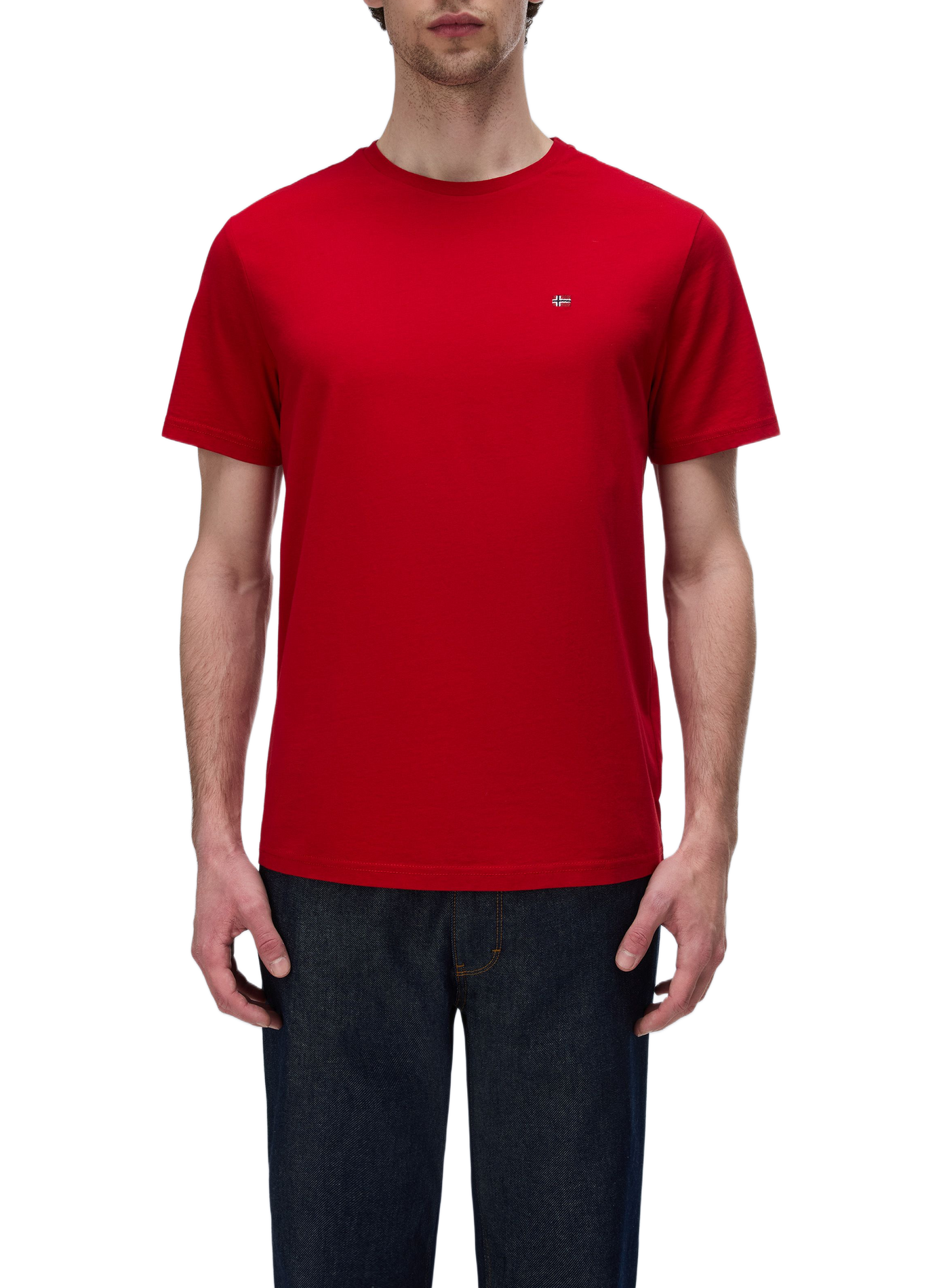 Round-neck cotton T-shirt NAPAPIJRI Red