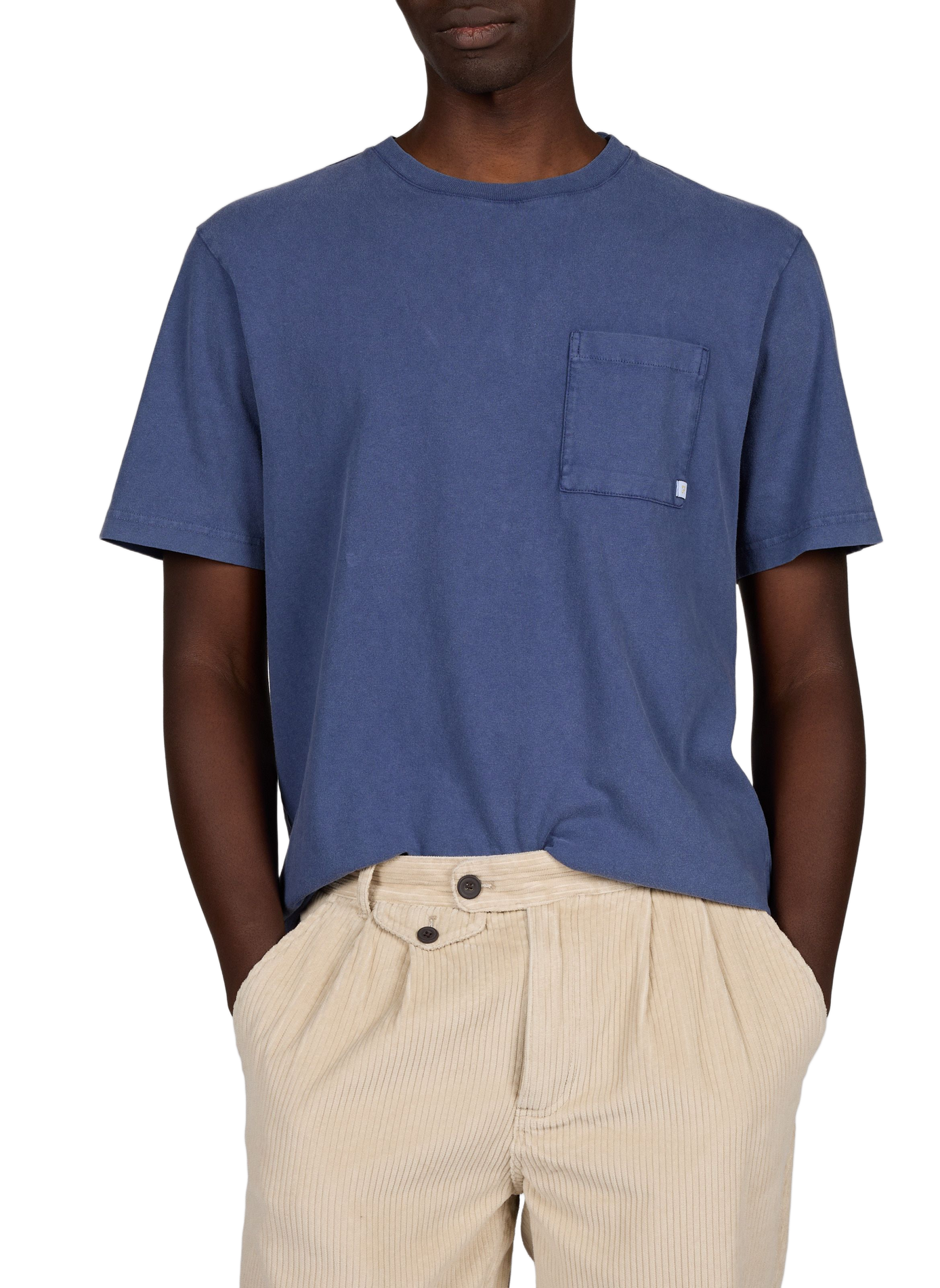 Straight T-shirt with embroidered logo in cotton FARAH Blue
