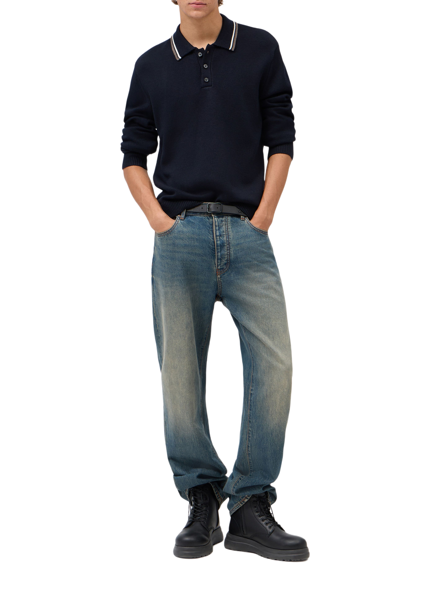 Straight-fit polo-neck jumper ARMANI EXCHANGE Blue