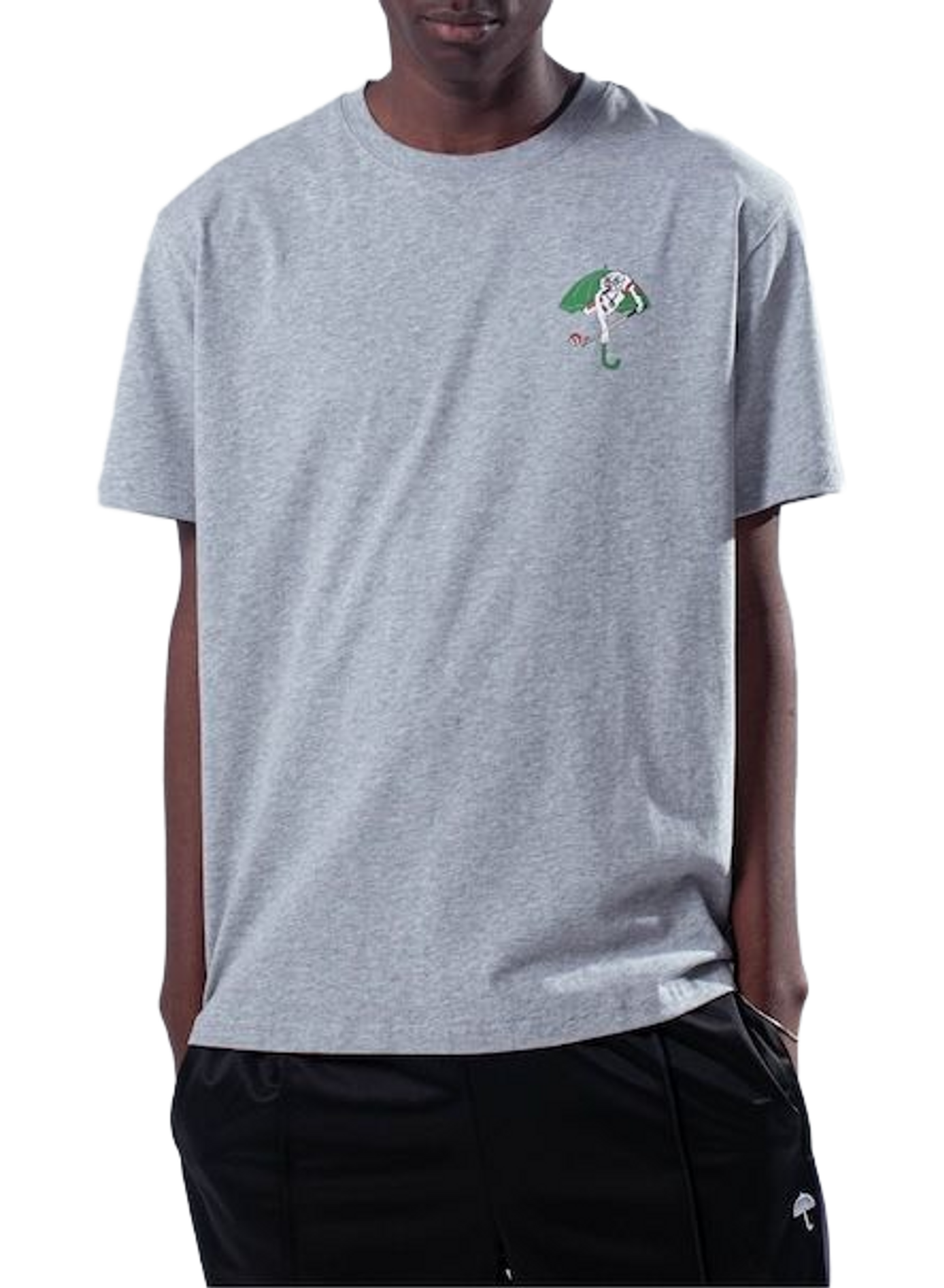 Straight T-shirt with embroidered logo | Grey HELAS CAPS Men