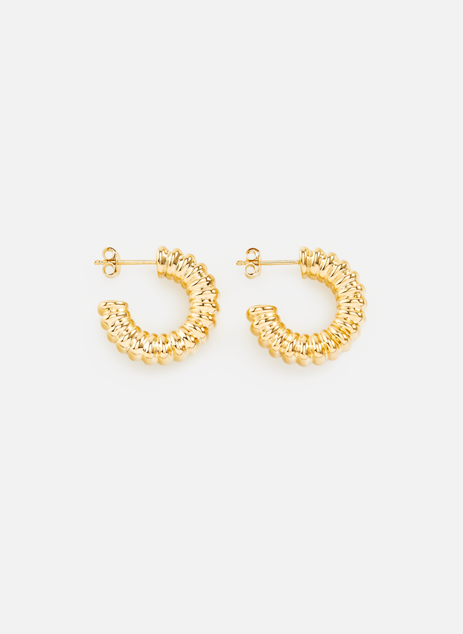 Gold-plated grooved earrings RAGBAG