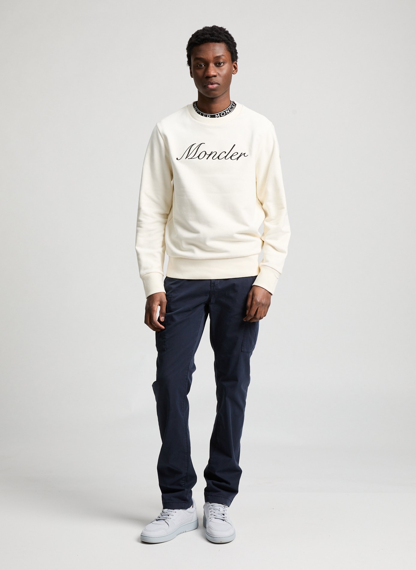 Cotton T-shirt with printed collar MONCLER Black