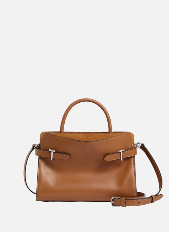 Sac à main moyen modèle emie en cuir lisse et nubuck Marron by LE TANNEUR LE TANNEUR Sac à main moyen modèle emie en cuir lisse et nubuck Marron