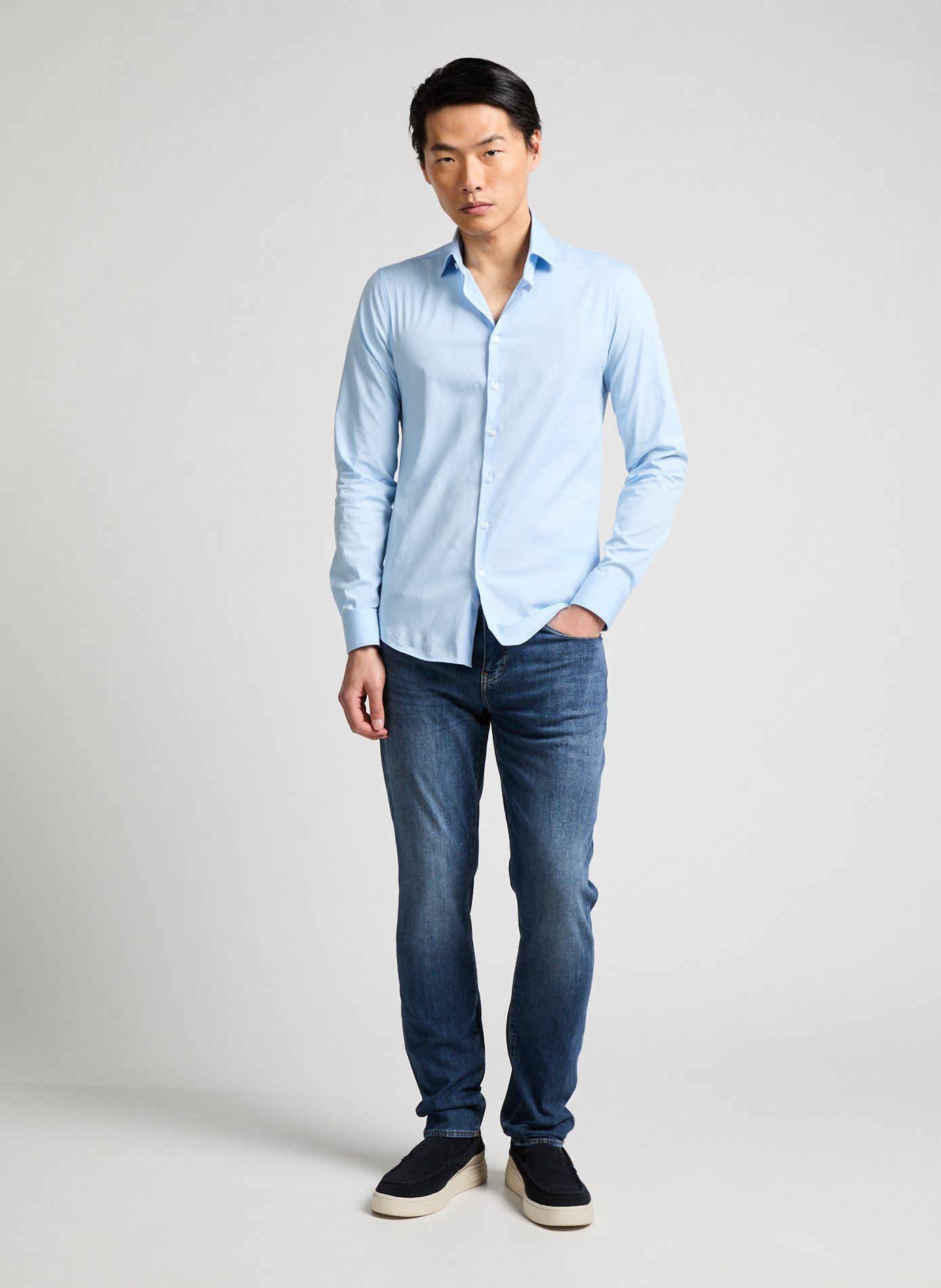 Chemise slim unie  CALVIN KLEIN Bleu